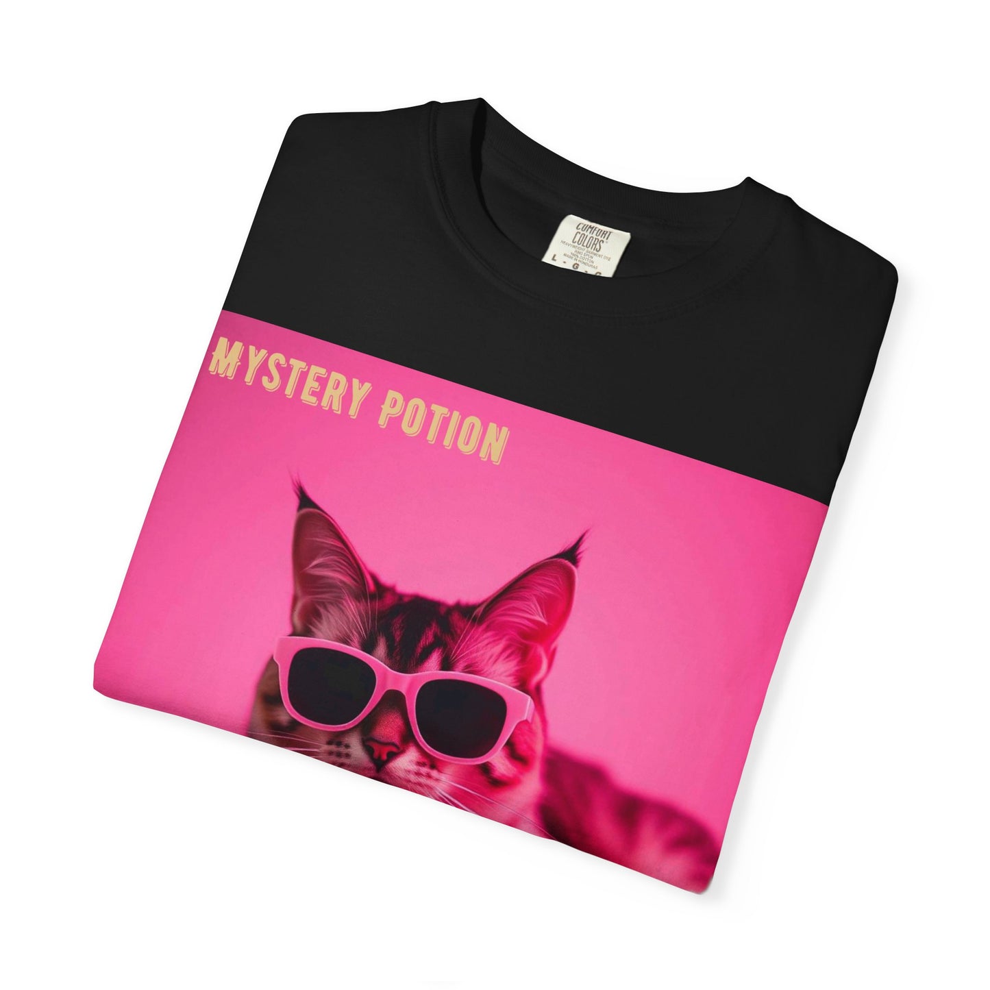 'Girl With An Attitude' by Mystery Potion, Cool Cat T-shirt, Fun Cat Tee, Gift for Cat Lovers, Casual Wear, Unique Fashion Statement, Attitude T-shirt