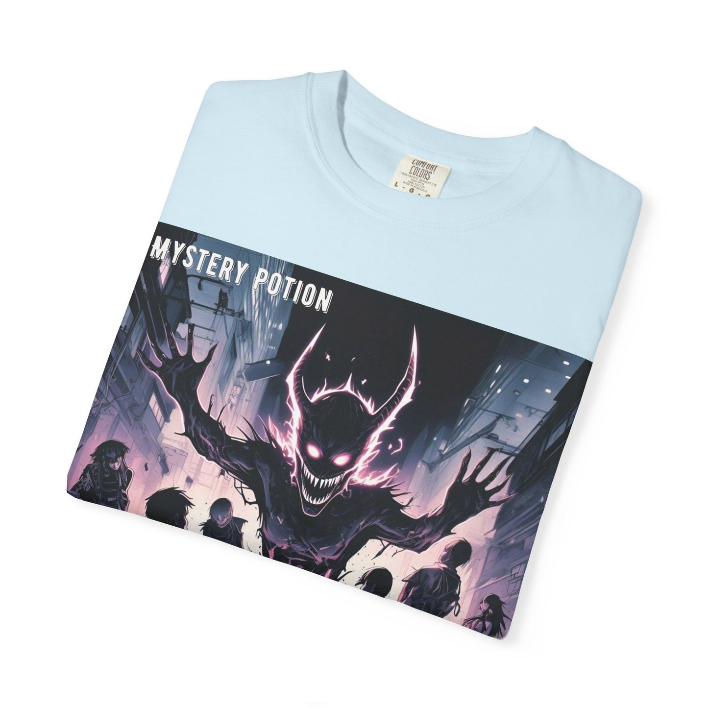 Mystery Potion Evil Satanic Graphic Tee, Unisex T-Shirt for Gamers, Cosplay Costume, Casual Wear, Unique Devilish Gift Idea