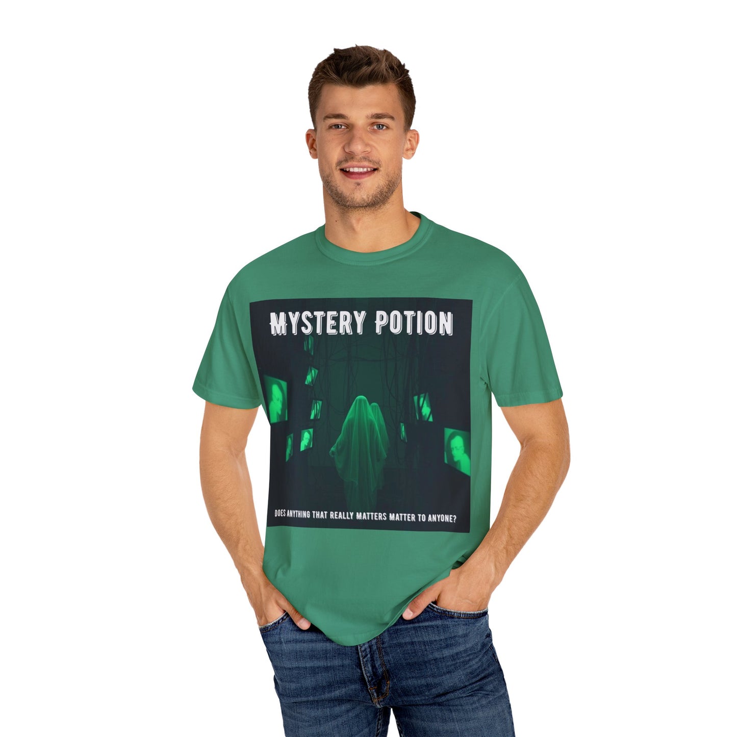 Mystery Potion Unisex T-Shirt | Ghostly Vibe | Perfect for Halloween, Gifts, or Casual Wear, Unique Tee, Spooky Apparel, Graphic Shirt