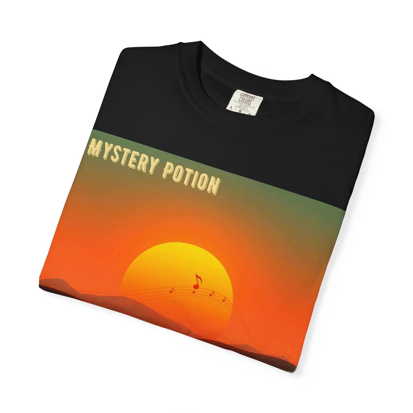 'The Summer of '25'  by Mystery Potion, Mystical Sunset T-Shirt - Unisex Garment-Dyed Tee, Retro Vibe, Bohemian Style, Summer Essential Swag