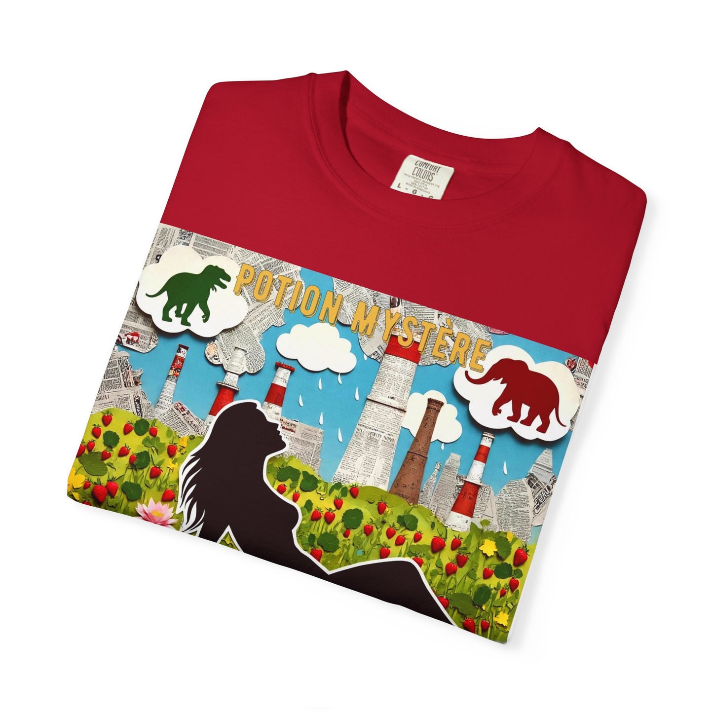 'Pour Que La Nature Humaine Envahisse' par Potion Mystère, Nature-Inspired Collage Unisex T-Shirt, Eco-Friendly Tee, Vibrant Graphic Tee, Relaxed Fit Shirt, Summer Casual Wear, Gift for Nature Lovers, Grebo Rock
