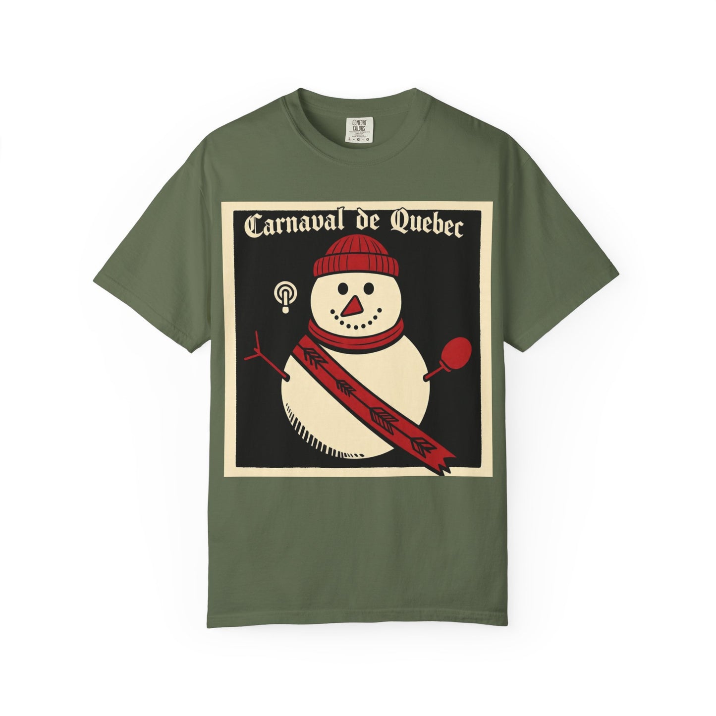 Quebec Carnaval Vintage Snowman Biker Lore Rocker T-Shirt, Cozy Winter Apparel, Unisex Snowman Graphic Tee, Festive Celebration Shirt, Winter Holiday Gift
