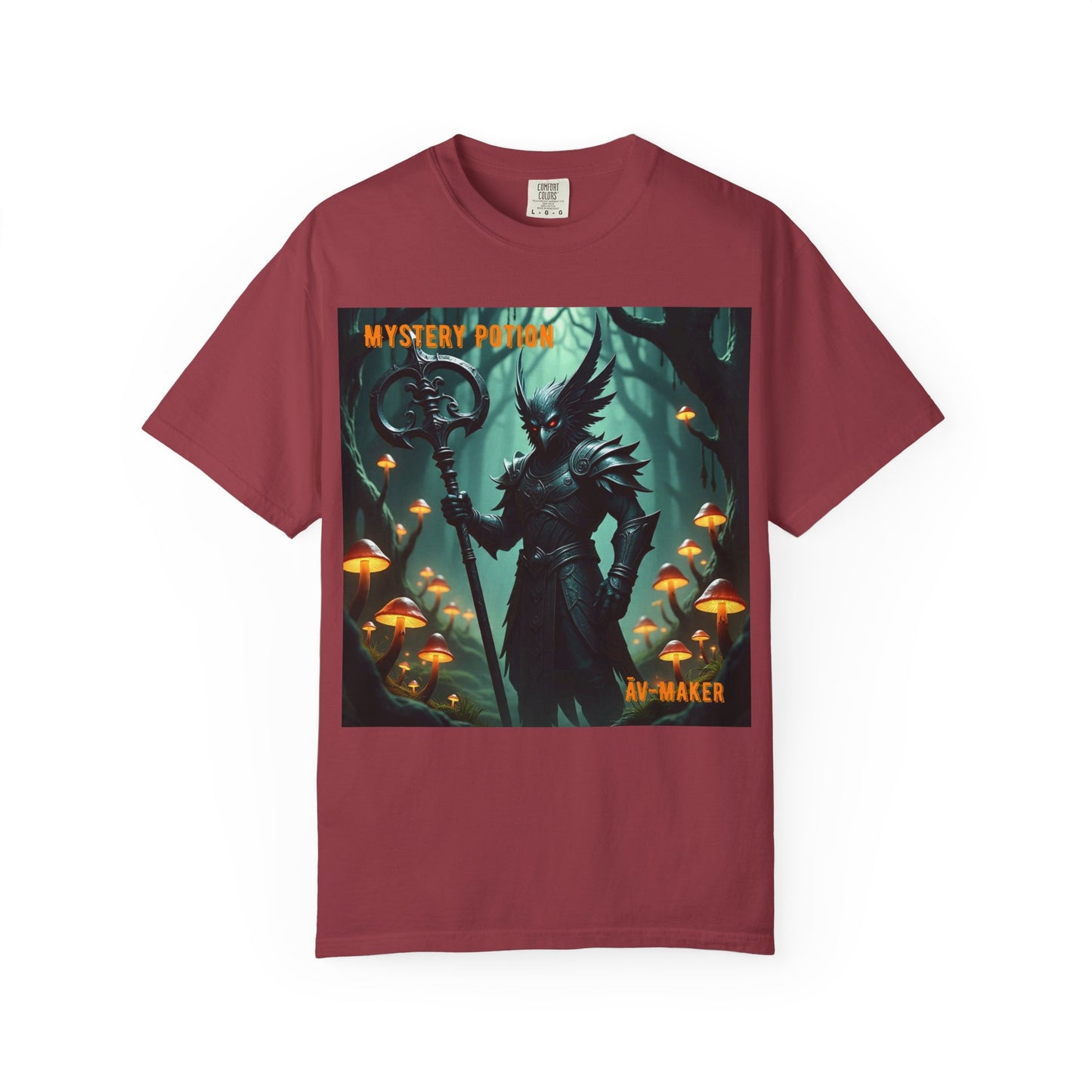 Mystical Āv-Maker Unisex Garment-Dyed T-shirt, Fantasy Apparel, Gift for Gamers, Witchy T-shirt, Mystery Potion Design, Unisex Tee