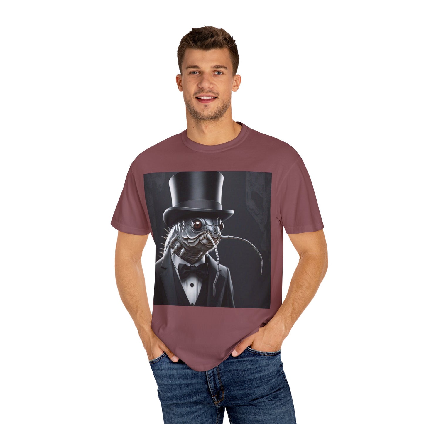 Whimsical Silver Fish Gentleman T-shirt | Fun Gift for Aquatic Lovers, Unique Humor Shirt, Casual Wear, Creative Outfit