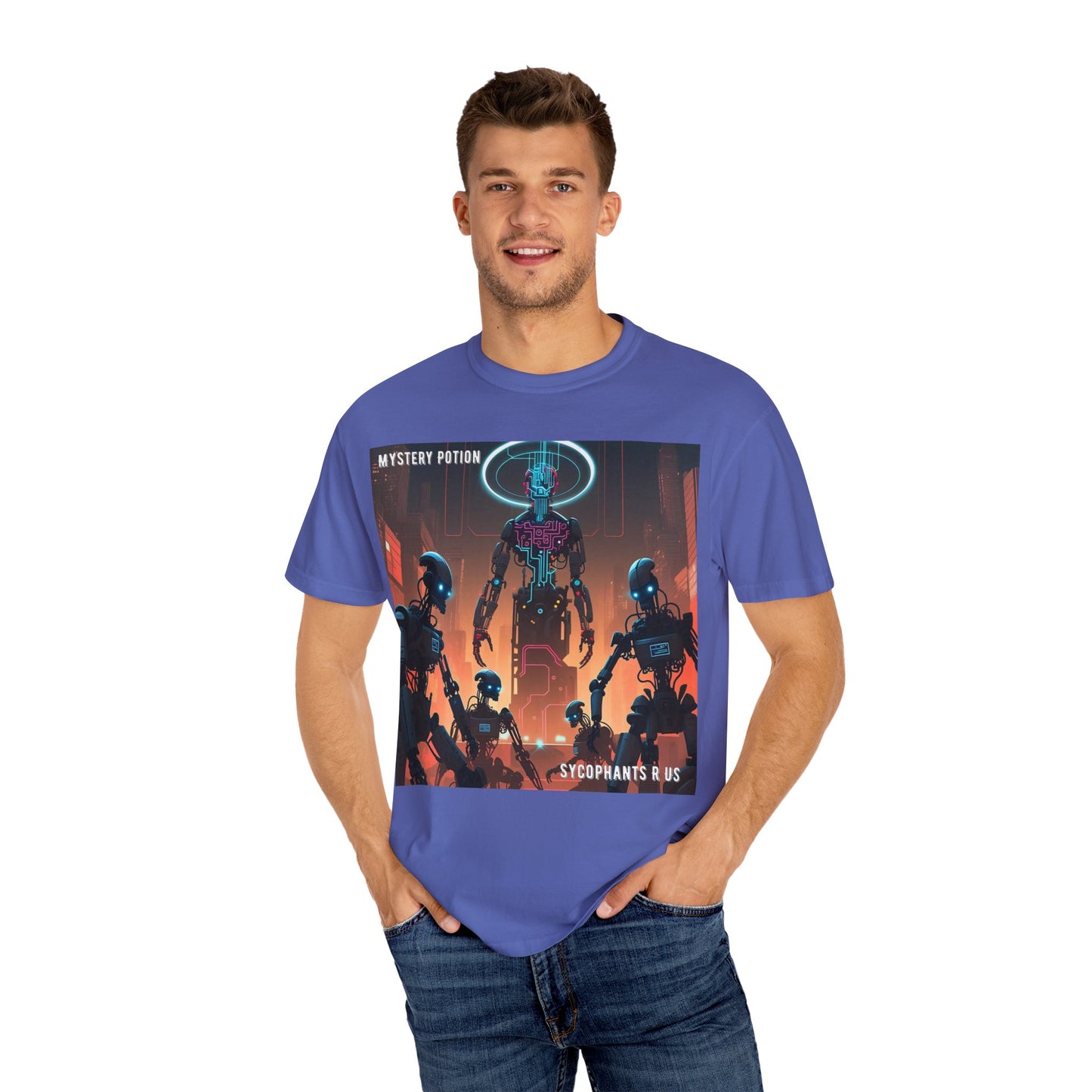 Retro Sci-Fi Graphic T-Shirt, Unisex Casual Tee, Cyberpunk Art Shirt, Gift for Nerds, Vintage Style Tee