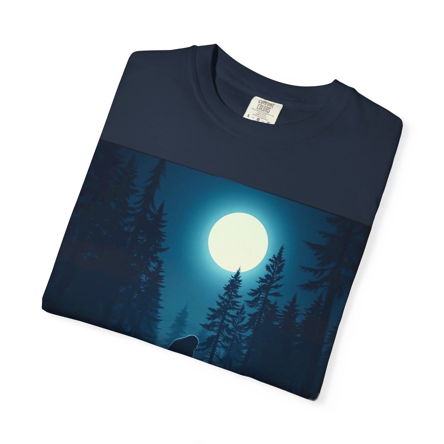 Moonlit Forest Snowboarder T-Shirt, Cozy Adventure Tee, Winter Sports Gift, Unisex Apparel, Outdoor Vibes