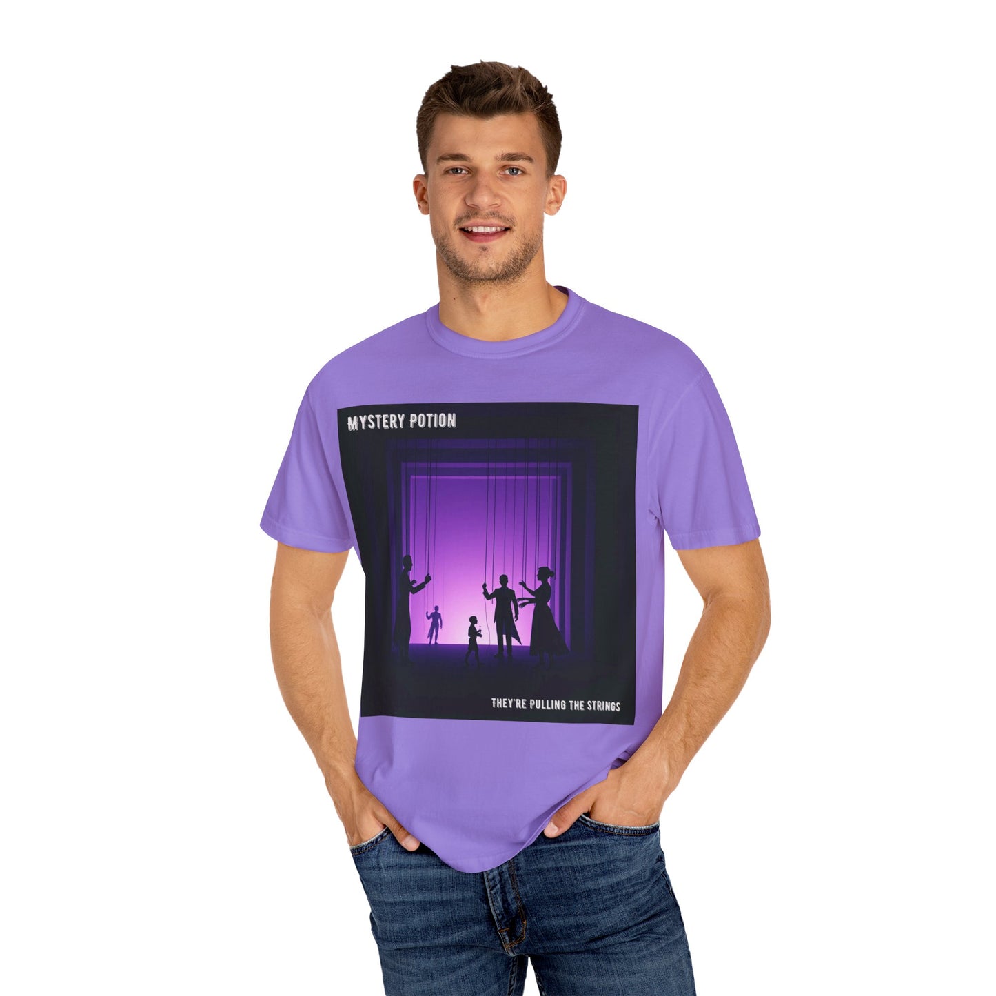 'They're Pulling the Strings' by Mystery Potion, Unisex T-Shirt - Playful Graphic Tee for Creative Souls, Perfect for a Fun Night Out, Gift for Art Lovers, Casual Wear, [...]