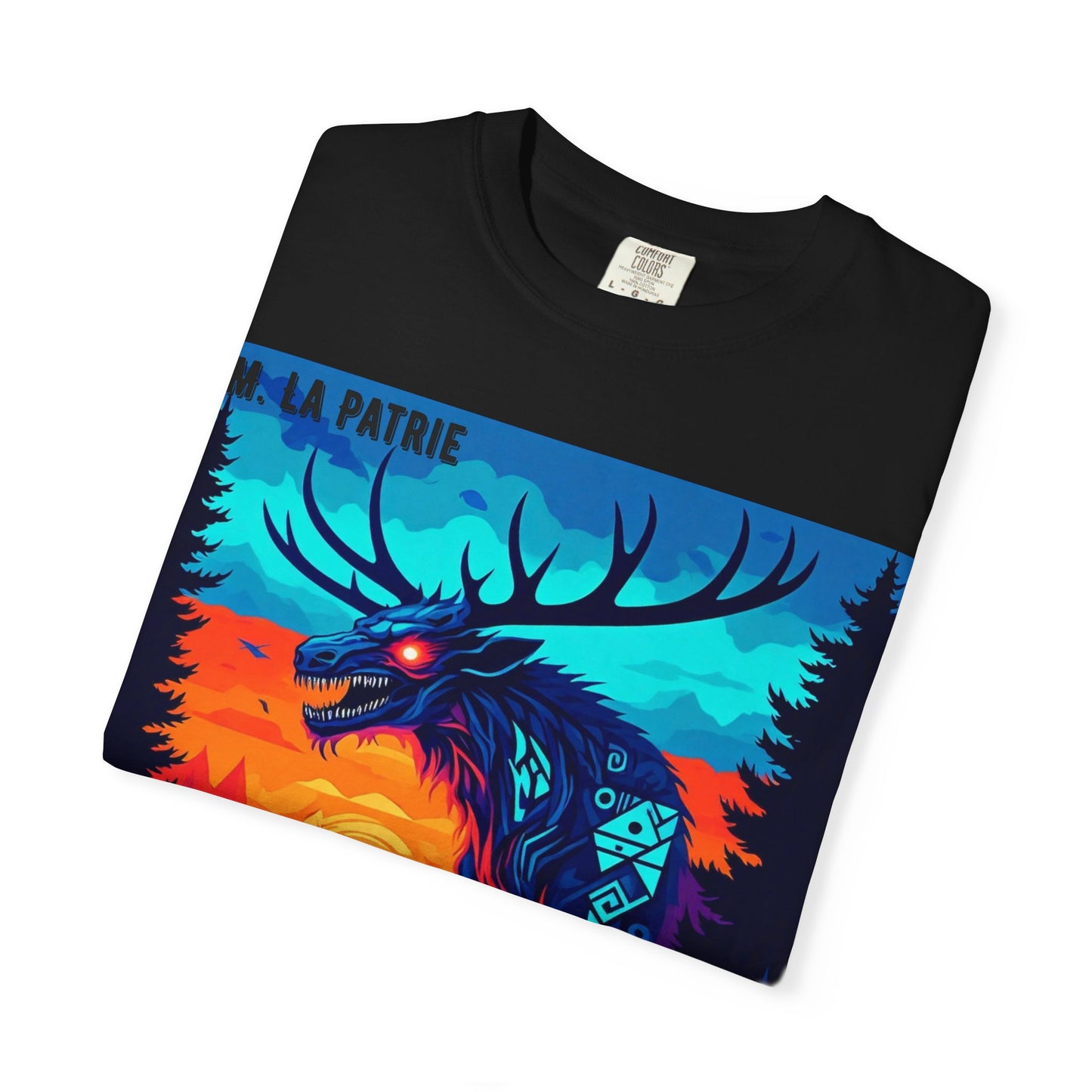 'Wendigo' par M. La Patrie, Vibrant First Nations Style Graphic T-Shirt, Unique Art Tee for Nature Lovers, Gift for Halloween, Cozy Casual Wear, Unisex Shirt