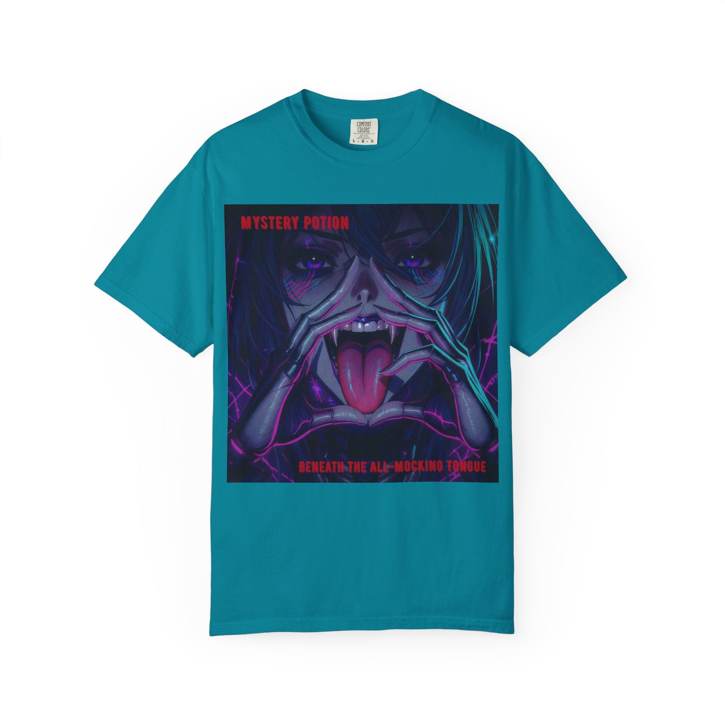 'Beneath The All-Mocking Tongue' by Mystery Potion Unisex Garment-Dyed T-shirt