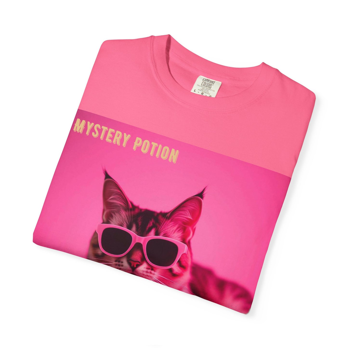 'Girl With An Attitude' by Mystery Potion, Cool Cat T-shirt, Fun Cat Tee, Gift for Cat Lovers, Casual Wear, Unique Fashion Statement, Attitude T-shirt