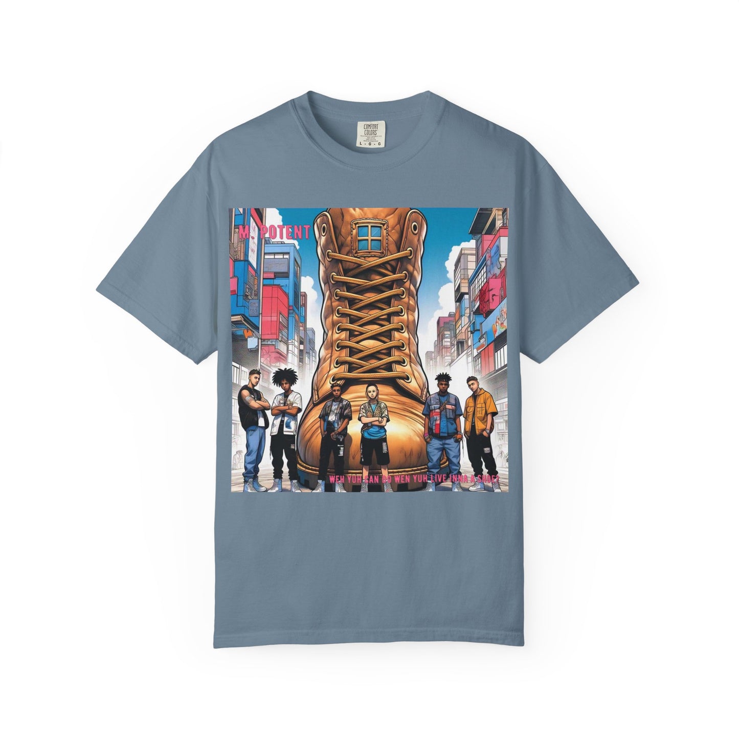Urban-Inspired "What Can You Do When You Live In A Shoe?" Graphic Tee, Streetwear T-shirt, Casual Wear, Hip Hop Fashion, Birthday Gift, Unisex T-shirt with Bold Design