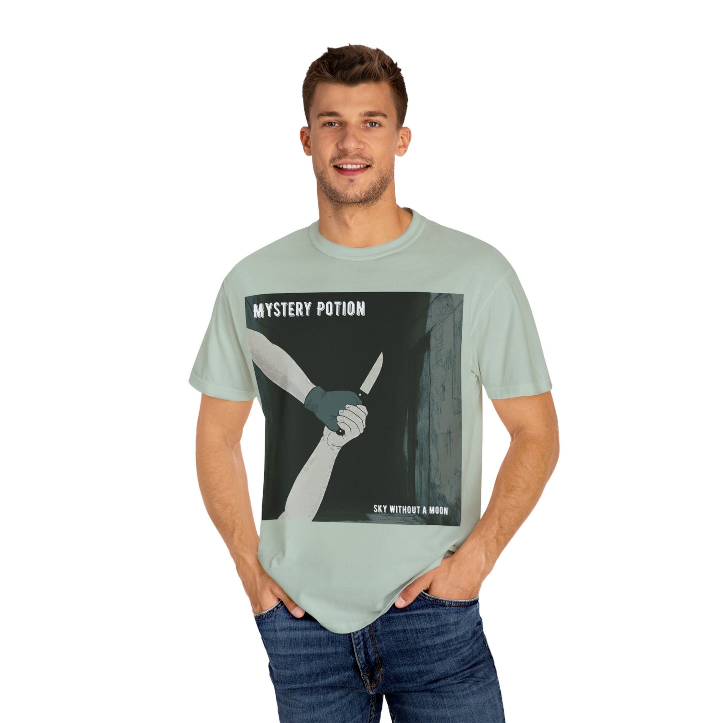 'Sky Without A Moon' by Mystery Potion Graphic Tee | Unisex Casual Wear, Artistic T-shirt, Unique Gift for Friends, Street Style Fashion, Gift for Occasions