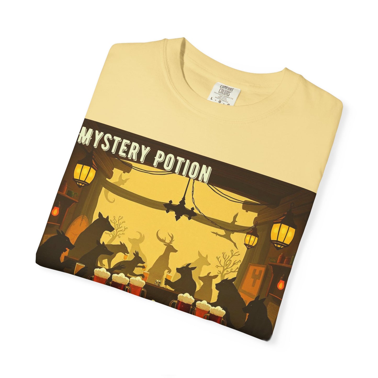'When We Are In The Tavern' by Mystery Potion, Party T-Shirt, Unisex Garment-Dyed Tee for Tavern Lovers, Fun Drinking Wear, Retro Bar Apparel, Unique Gift for Celebrations
