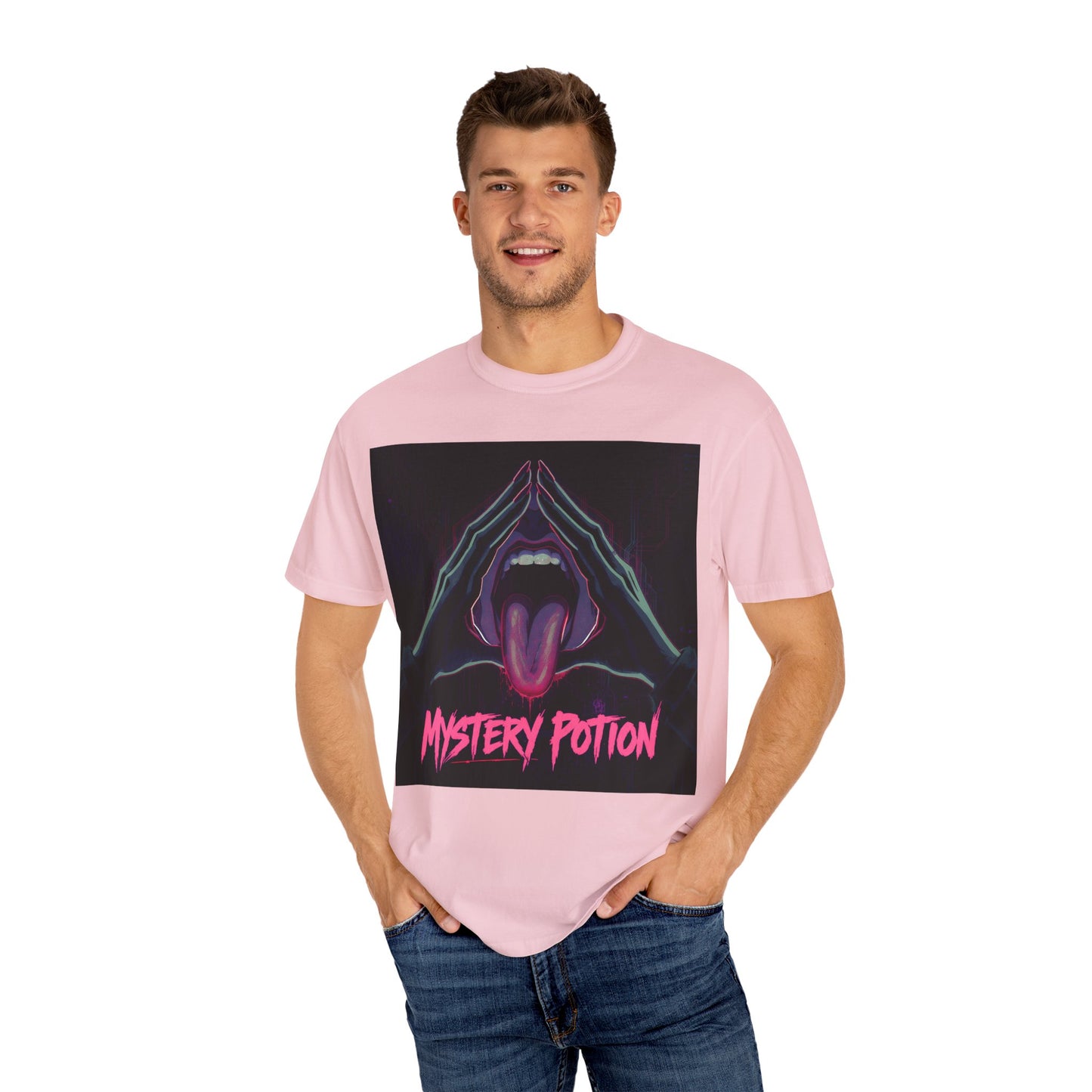 Mystery Potion Graphic Tee, Unisex T-Shirt for Festivals, Gift for Friends, Retro Vibes, Statement Shirt
