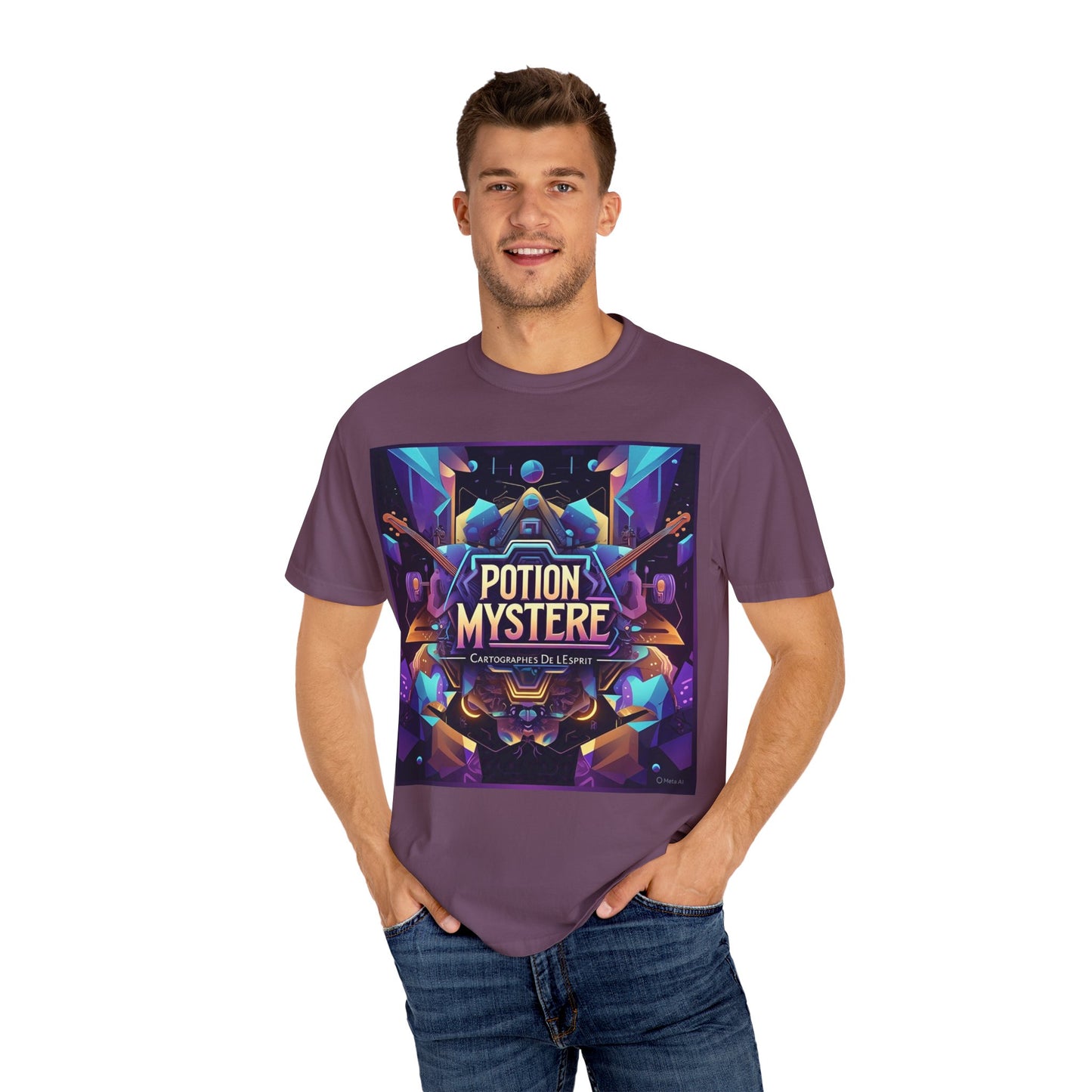 Potion Mystere Graphic Tee, Artistic Unisex Shirt, Handmade Gift, Festival Apparel, Unique Art T-shirt