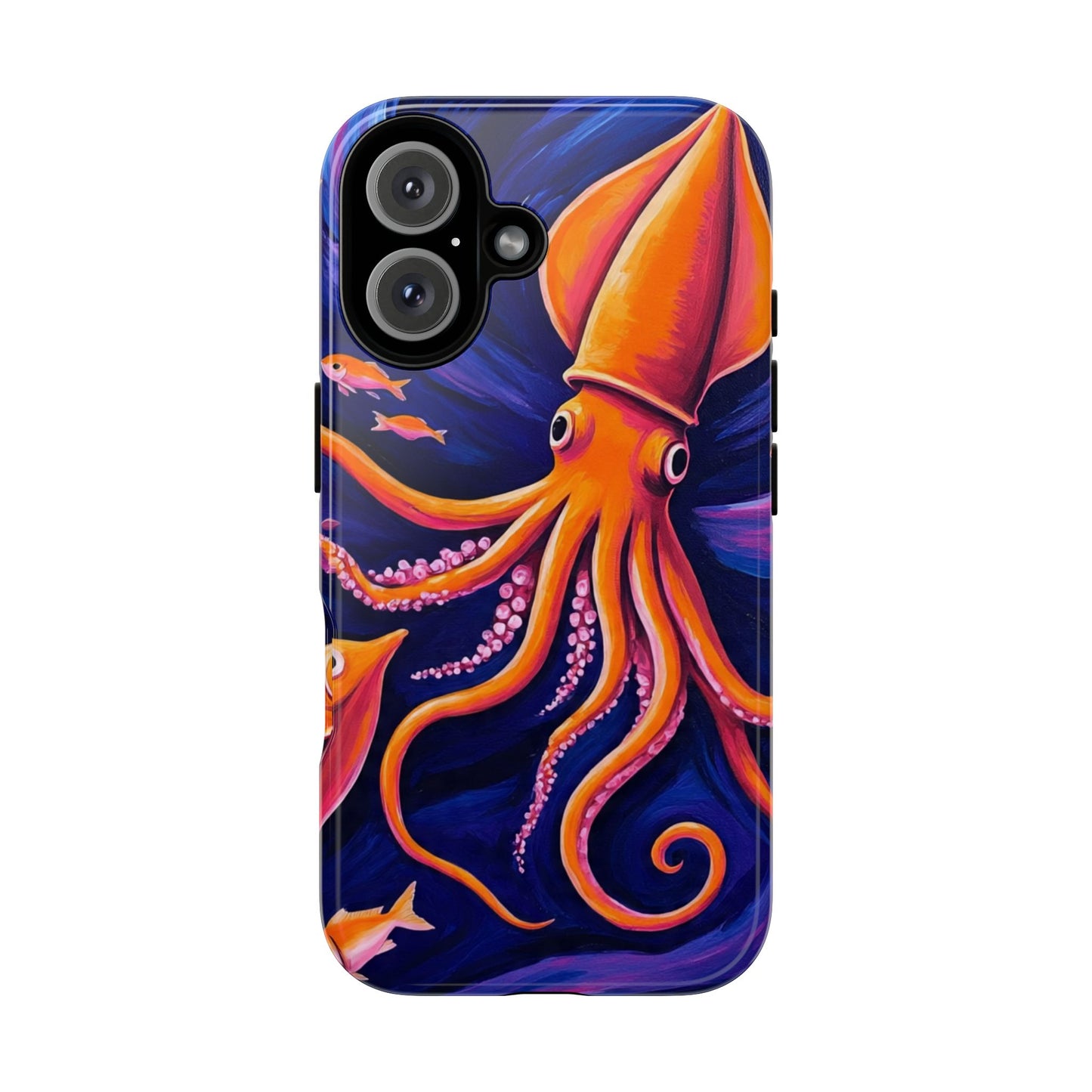 Vibrant Squid Octopus Phone Case, Tough Cases with Marine Life Design, Unique Gift for Ocean Lovers, Art-Inspired Accessory, Perfect for Birthdays