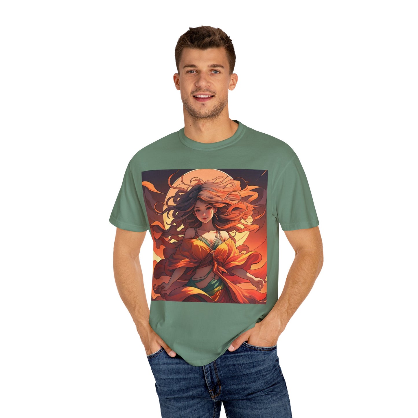 Mystical Autumn Goddess T-shirt, Enchanted Graphic Tee, Boho Style Apparel, Art Inspired Top, Unique Gift for Her, Festival Fashion