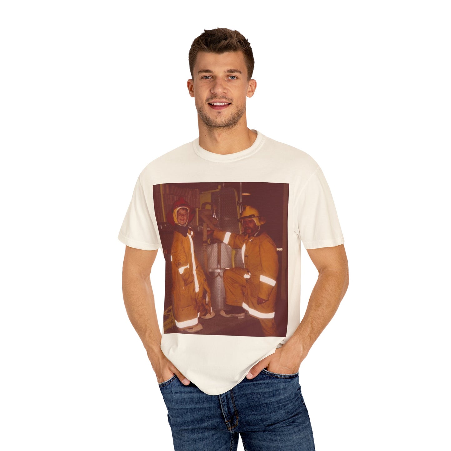 Vintage Firefighter T-Shirt, Unisex Garment-Dyed Tee, Retro Fire Rescue Shirt, Firefighter Gifts, Hero Tribute Apparel