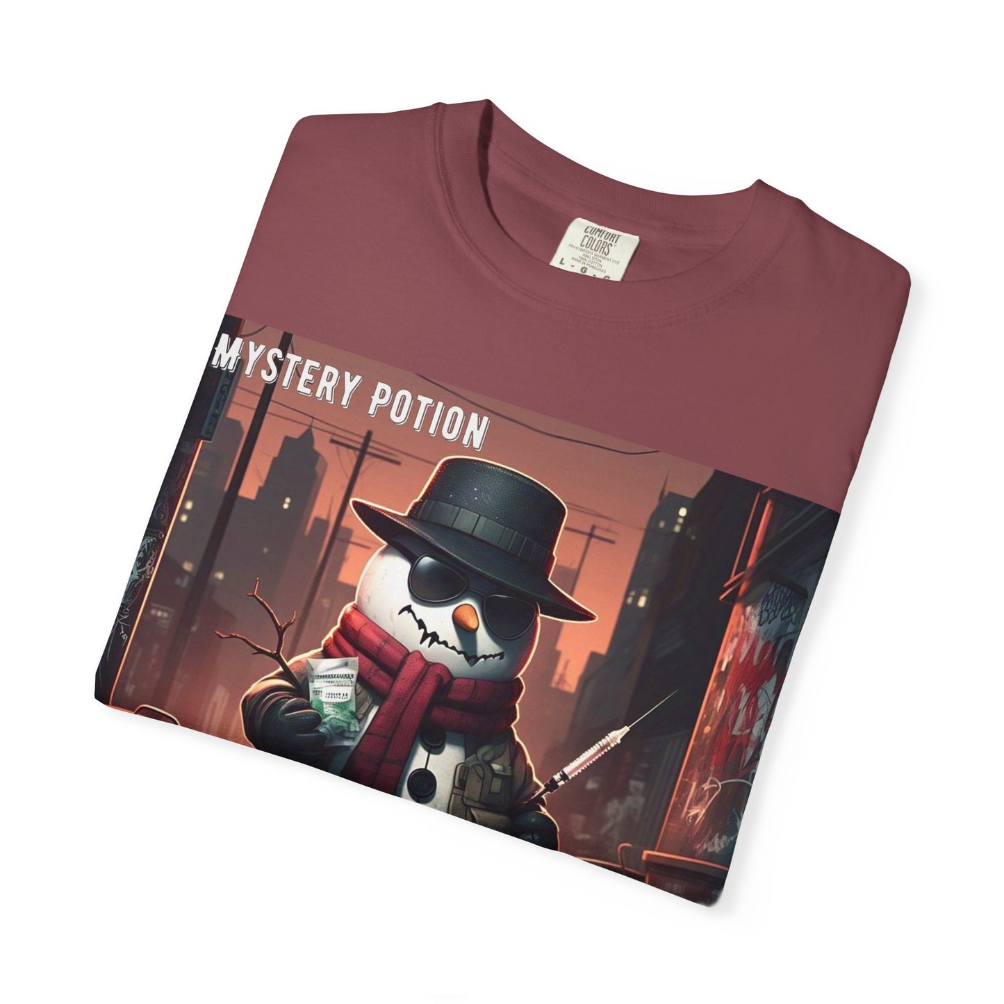 Frosty The Snowman by Mystery Potion, Parody T-Shirt | Unisex Holiday Tee, Winter Decoration, Gift for Christmas, Cozy Casual Style, Fun Snowman Design