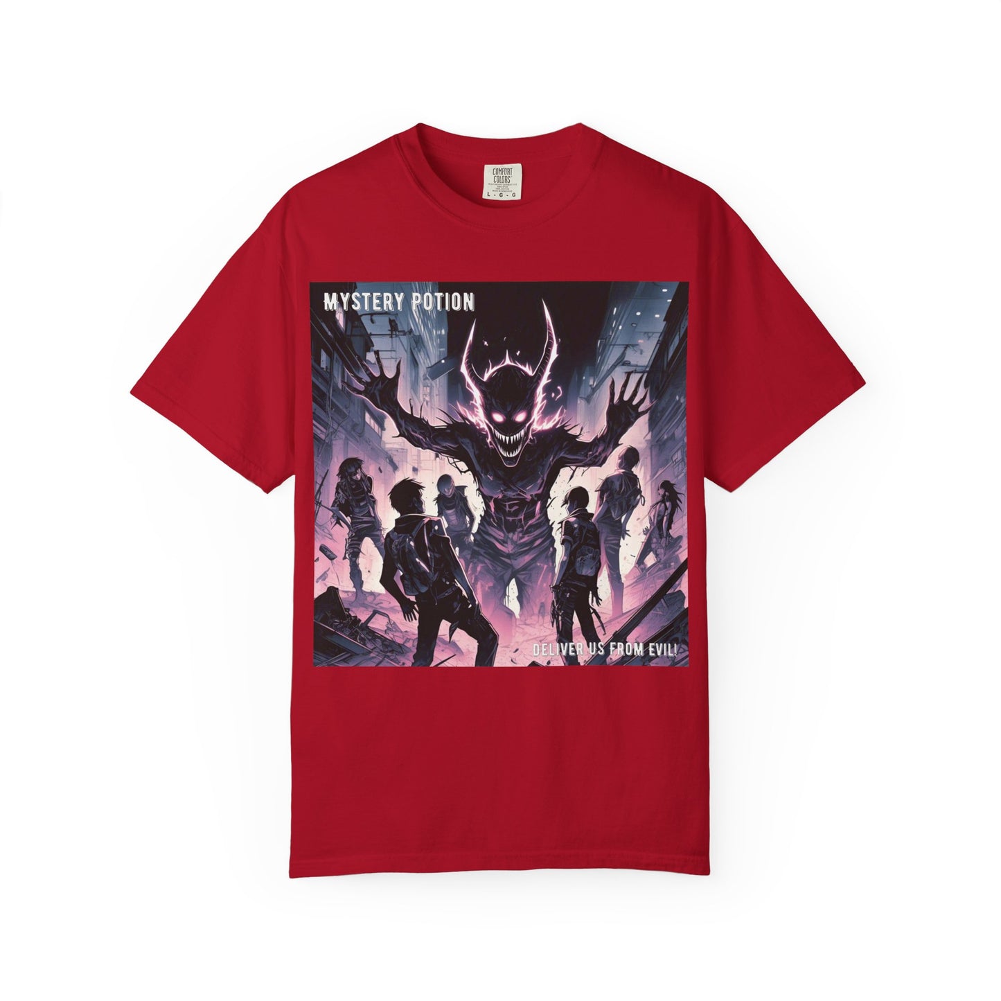 Mystery Potion Evil Satanic Graphic Tee, Unisex T-Shirt for Gamers, Cosplay Costume, Casual Wear, Unique Devilish Gift Idea