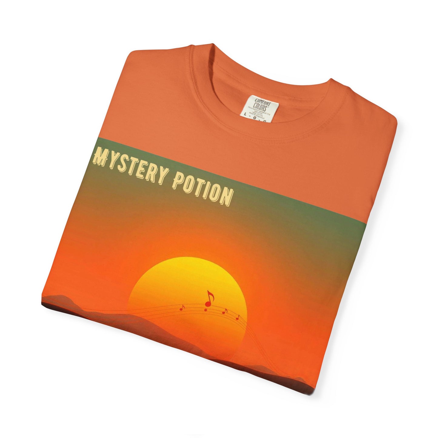 'The Summer of '25'  by Mystery Potion, Mystical Sunset T-Shirt - Unisex Garment-Dyed Tee, Retro Vibe, Bohemian Style, Summer Essential Swag