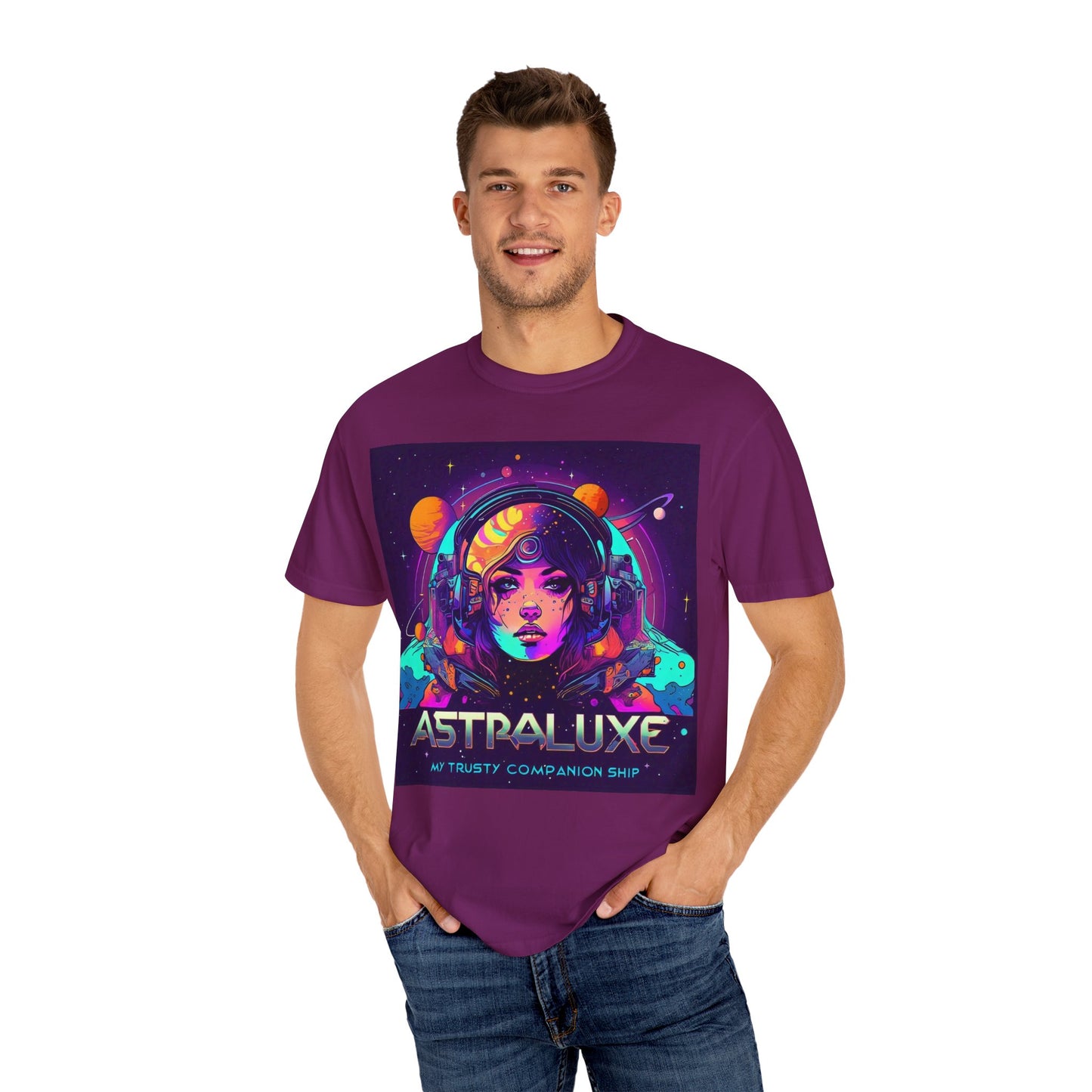 Astraluxe Unisex T-Shirt, Space Theme Tee, Gifts for Sci-Fi Lovers, Cosplay Costume, Festival Wear, Vintage Graphic Top