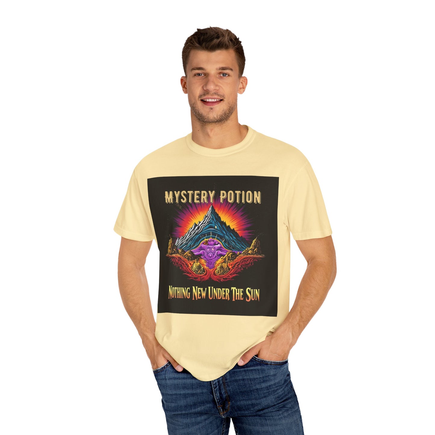 Mystical Graphic T-Shirt, "Nothing New Under The Sun" Vintage Aura Tee, Unisex Casual Wear, Unique Gift for Nature Lovers, Festival Essentials, Eco-Friendly Fashion