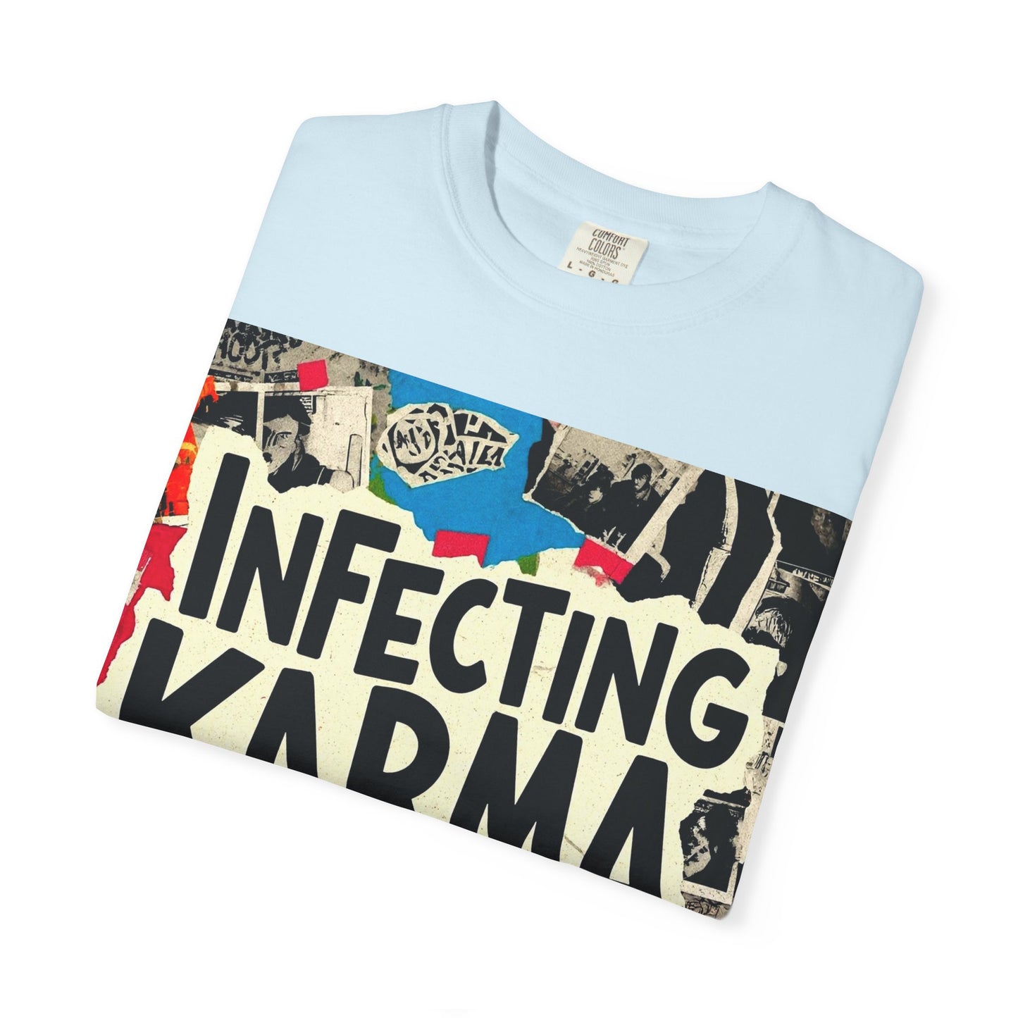 'Infecting Karma' by Mystery Potion,  Mystical Vibes T-shirt Design - Summer Casual Wear, Gift for Friends, Festival Apparel, Unique Statement Tee