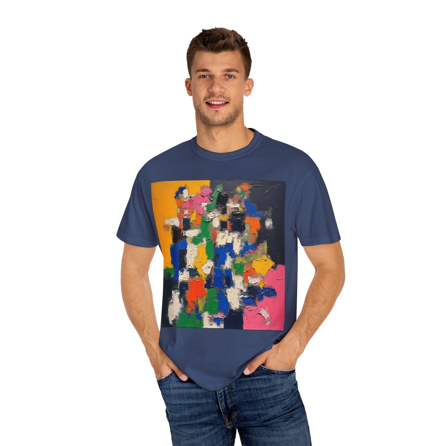 Vibrant Abstract Art Unisex T-Shirt, Colorful Graphic Tee, Casual Wear, Trendy Gift for Art Lovers, Perfect for Summer Festivals
