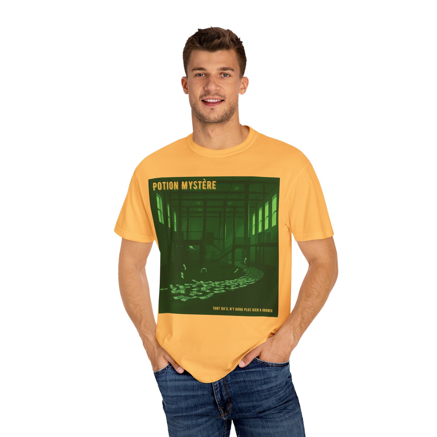 'Tant Qu'il N'Y Aura Plus Rien À Gagner' par Potion Mystère, Money Trail Unisex T-Shirt, Vintage Graphic Tee, Gift for Industrial Music Lovers, Casual Wear, Unique Graphic Shirt
