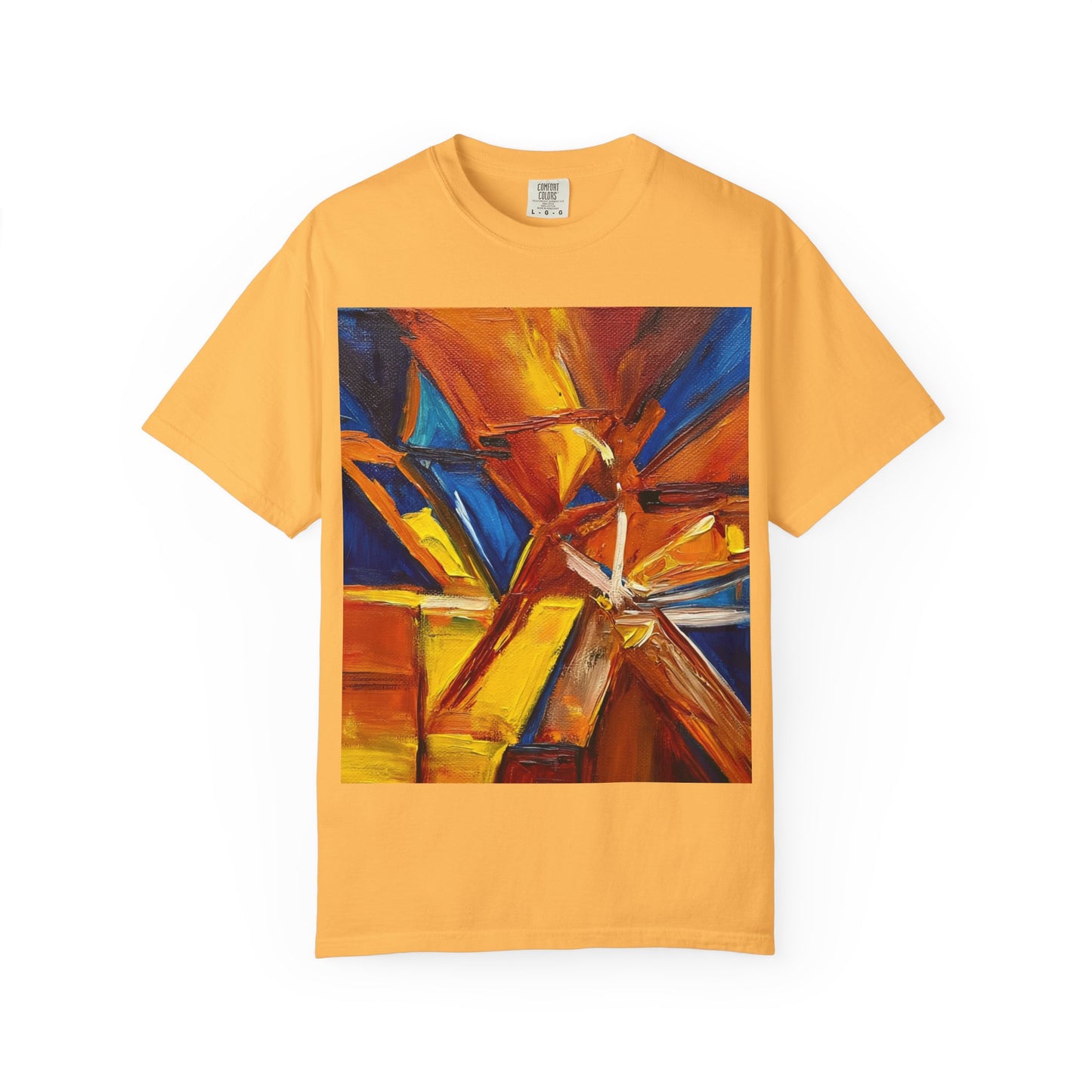 Vibrant Abstract Art T-shirt, Unisex Garment-Dyed Tee, Colorful Graphic Shirt, Stylish Artwear, Unique Gift Idea for Art Lovers