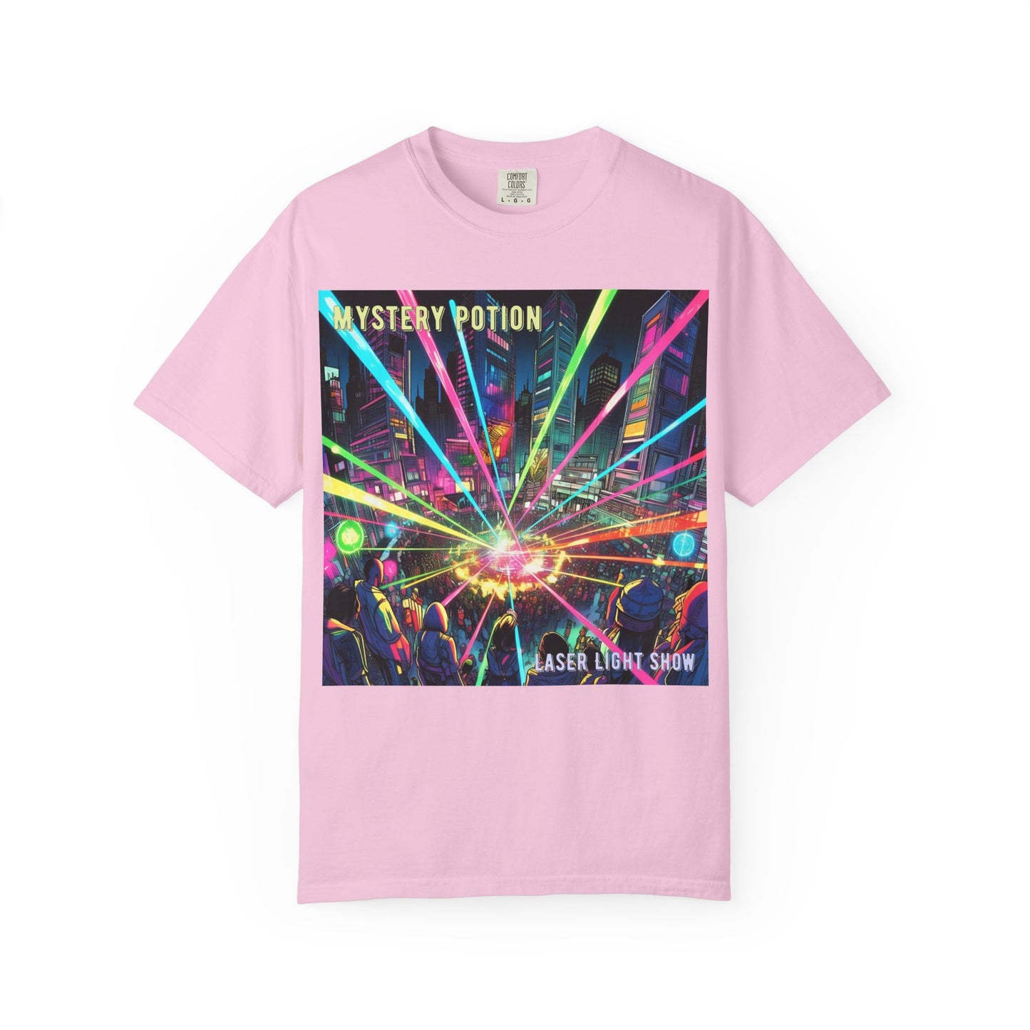Mystery Potion Laser Light Show Tee, Unisex Graphic T-Shirt, Festival Wear, Concert Shirt, Party Outfit, Colorful Apparel