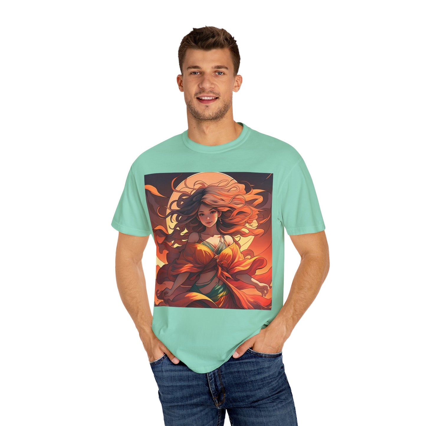 Mystical Autumn Goddess T-shirt, Enchanted Graphic Tee, Boho Style Apparel, Art Inspired Top, Unique Gift for Her, Festival Fashion