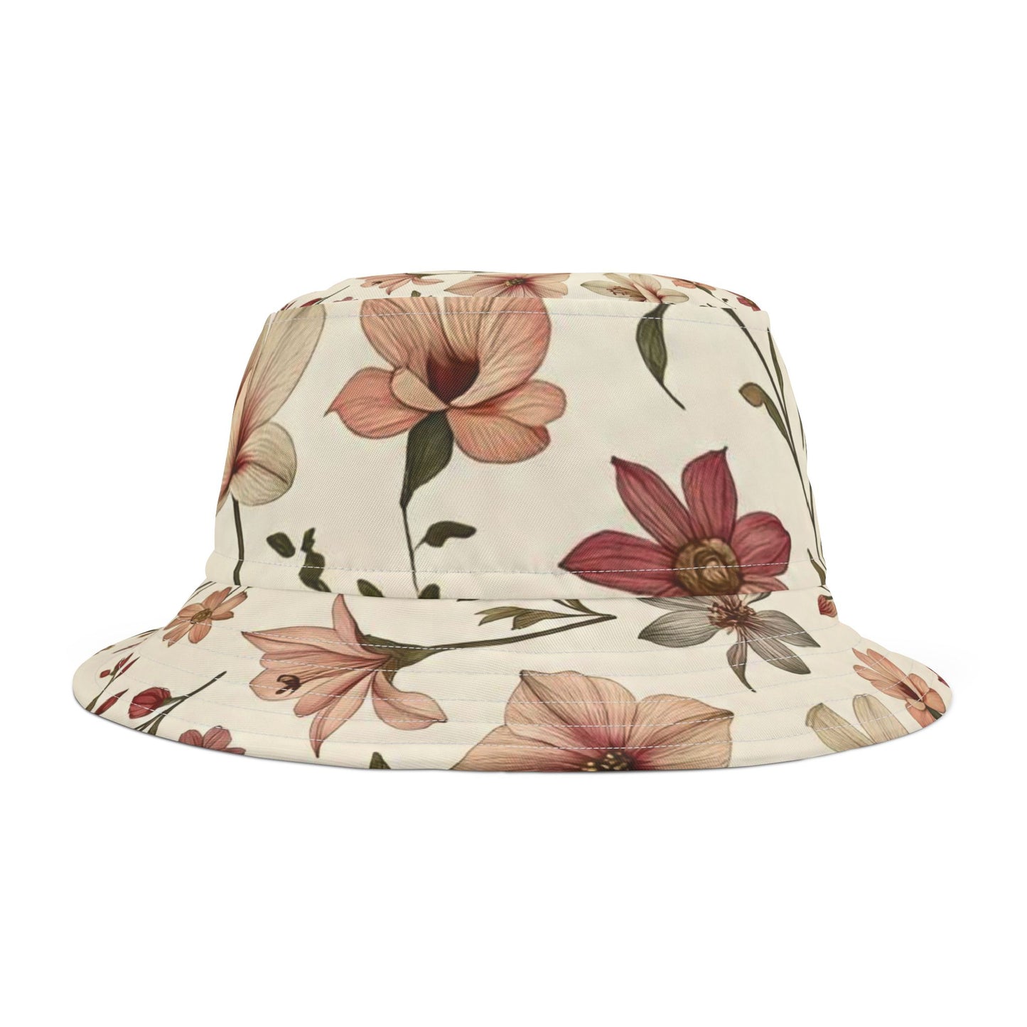 Floral Bucket Hat, Bohemian Sun Hat, Summer Accessories, Festival Gear, Outdoor Fashion, Gift for Her