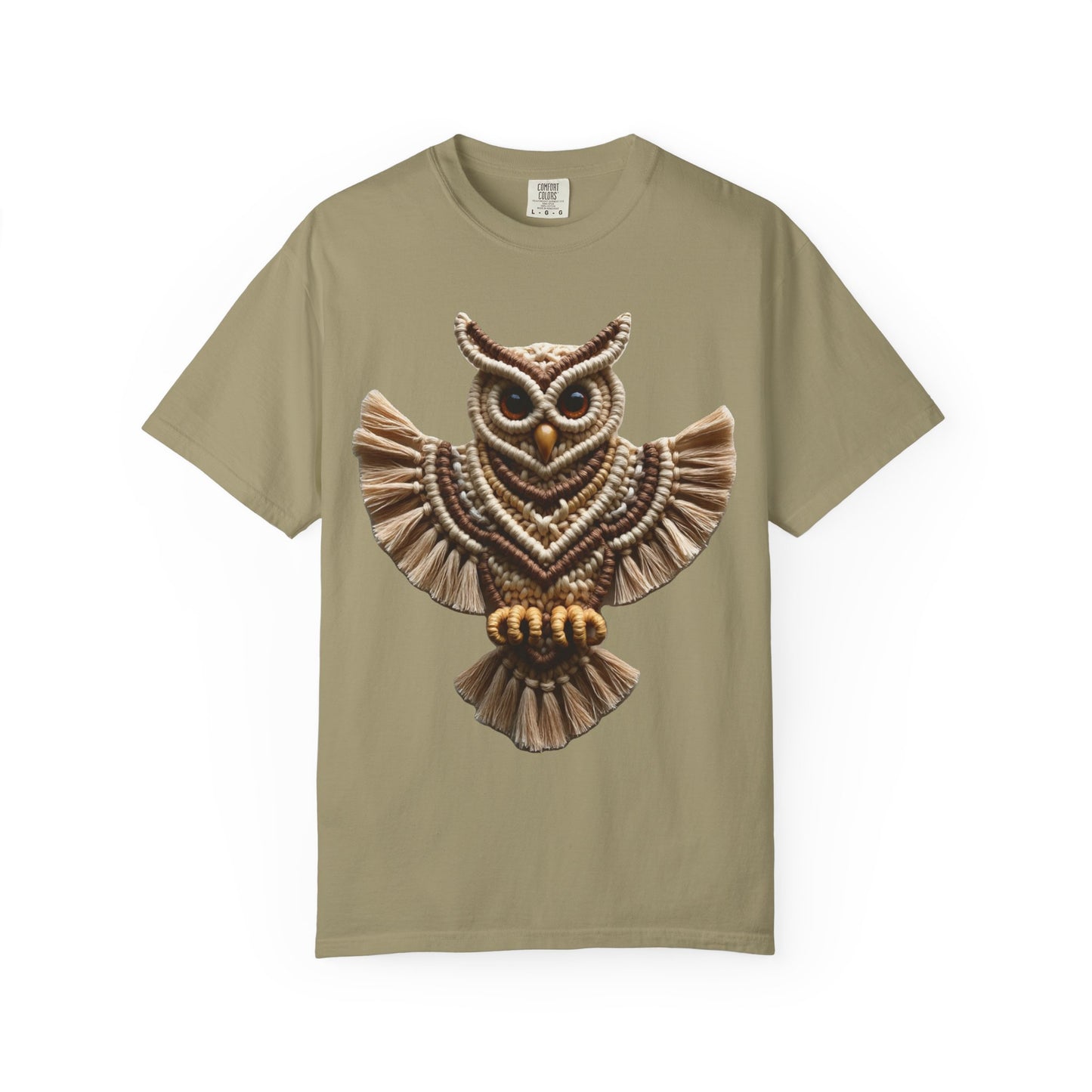 Artistic Macrame Owl T-Shirt, Unisex Graphic Tee, Nature Lover Gift, Bohemian Style Shirt, Wildlife Art Apparel, Unique Owl Design