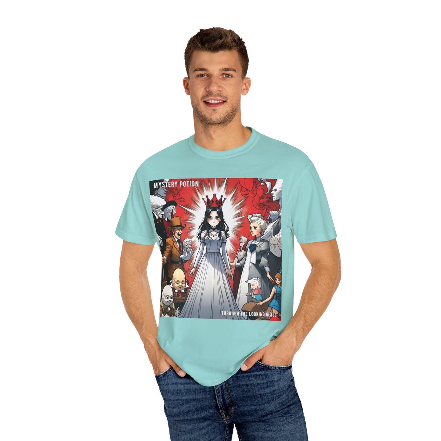 Mystery Potion's Alice In Wonderland Graphic Unisex T-shirt | Cool Casual Wear, Gift for Fans, Art Lovers, Anime Style Merch, Unique Everyday Tee
