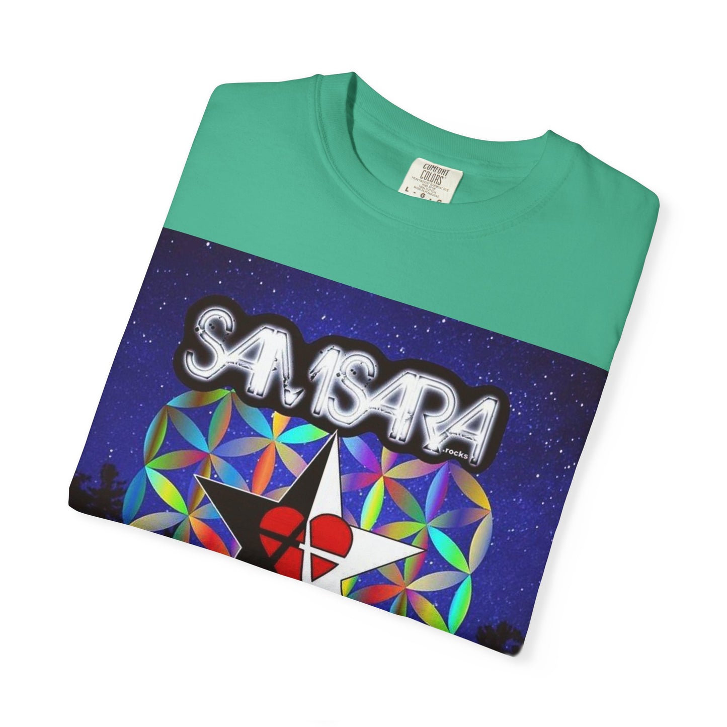 Sounds Of Absolute Power by Samsara Vibrant Graphic T-Shirt for Nature Lovers, Unisex Tee, Festival Wear, Gift for Music Enthusiasts, Bohemian Style Apparel