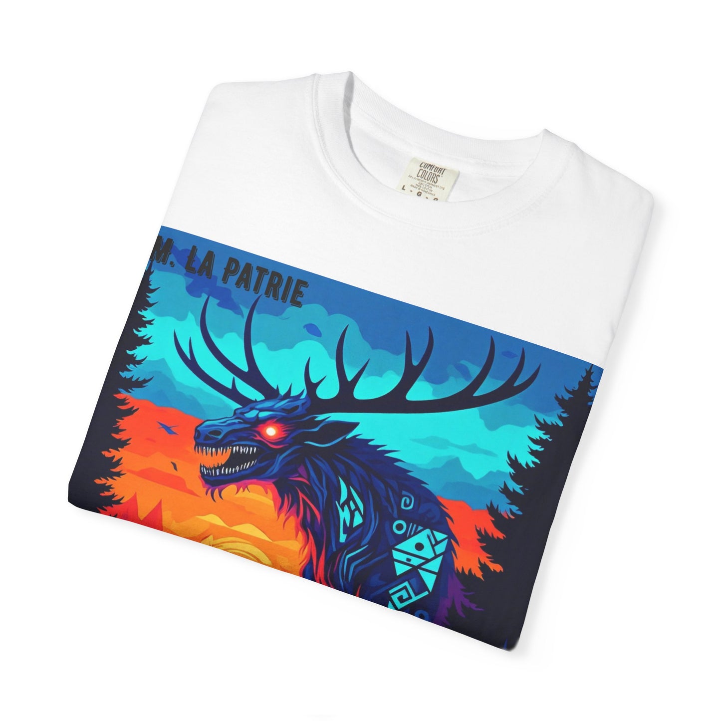 'Wendigo' par M. La Patrie, Vibrant First Nations Style Graphic T-Shirt, Unique Art Tee for Nature Lovers, Gift for Halloween, Cozy Casual Wear, Unisex Shirt