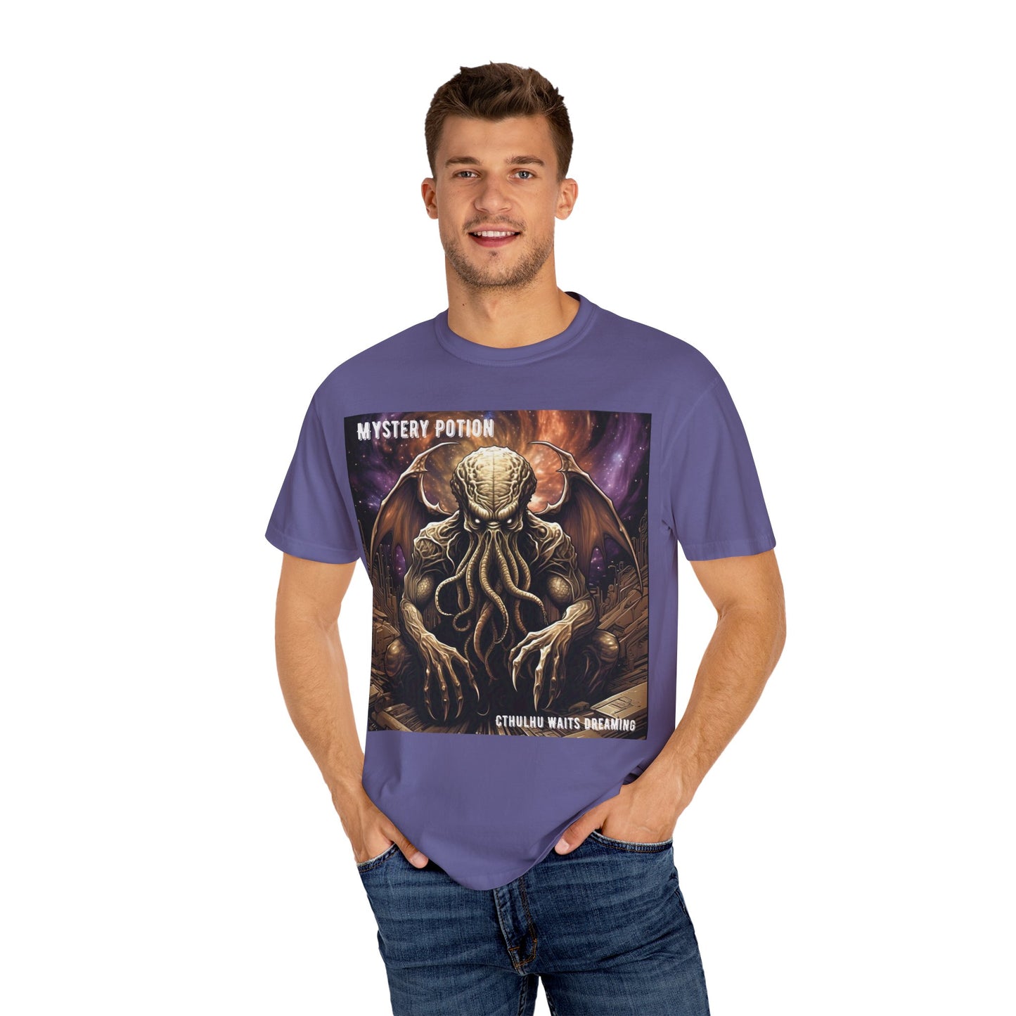Mystery Potion Unisex T-Shirt, Cthulhu Inspired Tee, Gothic Apparel, Witchy Clothing, Halloween Outfit, Fantasy Fan Gift