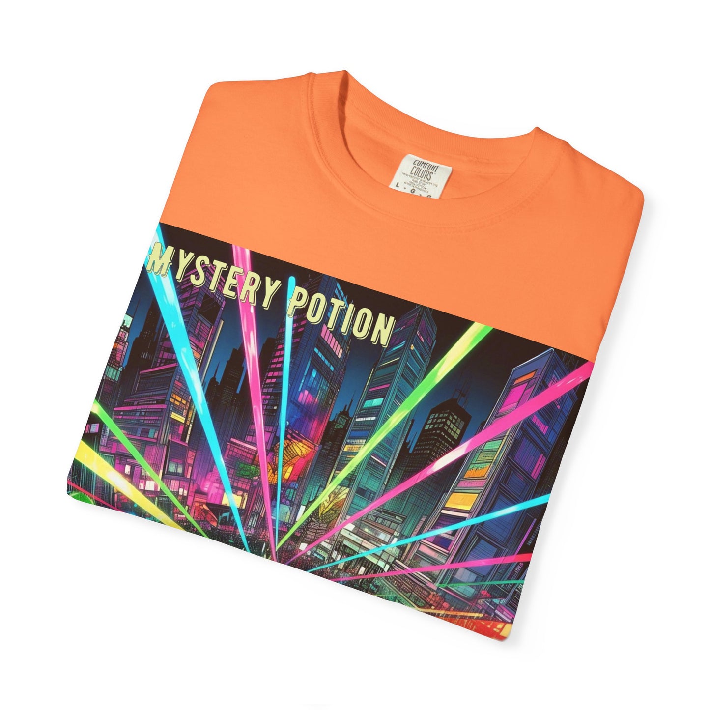 Mystery Potion Laser Light Show Tee, Unisex Graphic T-Shirt, Festival Wear, Concert Shirt, Party Outfit, Colorful Apparel