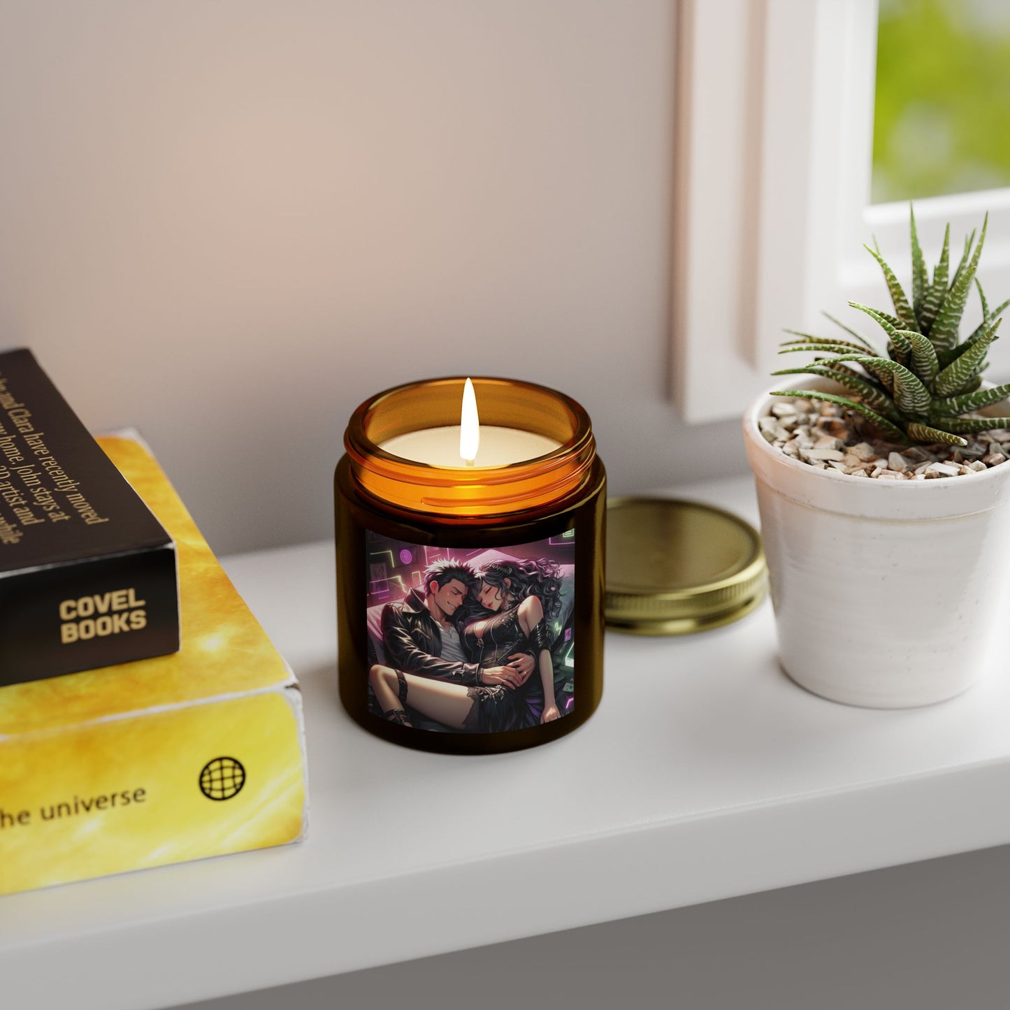 Romantic Scented Candle, Coconut Apricot Wax Candle, Cozy Home Decor, Gift for Her, Aromatherapy Candle, Relaxing Evening Candle