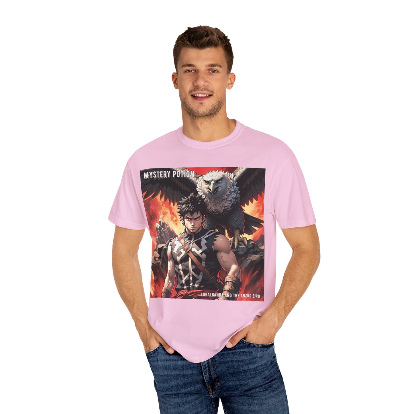Unisex Anime Graphic T-Shirt, Mystery Potion Art Tee, Vintage Style, Casual Wear, Gift for Fans, Streetwear Apparel