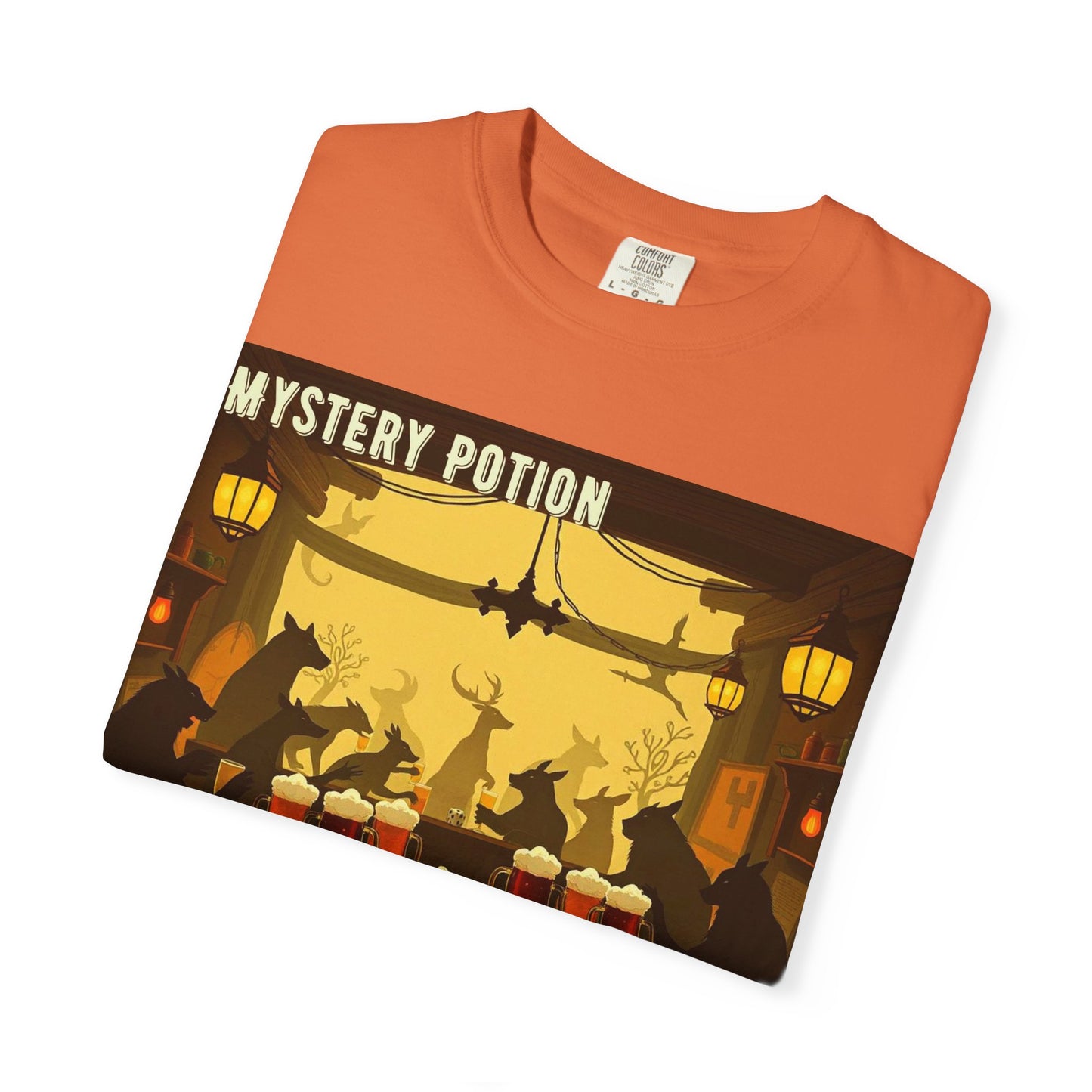 'When We Are In The Tavern' by Mystery Potion, Party T-Shirt, Unisex Garment-Dyed Tee for Tavern Lovers, Fun Drinking Wear, Retro Bar Apparel, Unique Gift for Celebrations