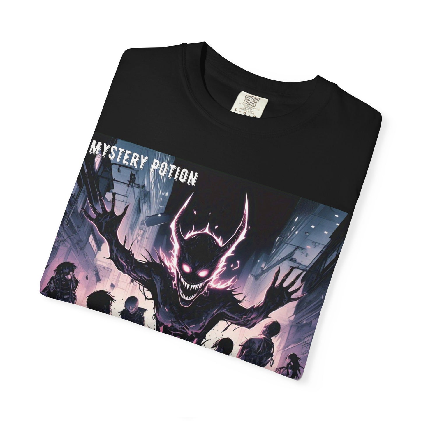 Mystery Potion Evil Satanic Graphic Tee, Unisex T-Shirt for Gamers, Cosplay Costume, Casual Wear, Unique Devilish Gift Idea