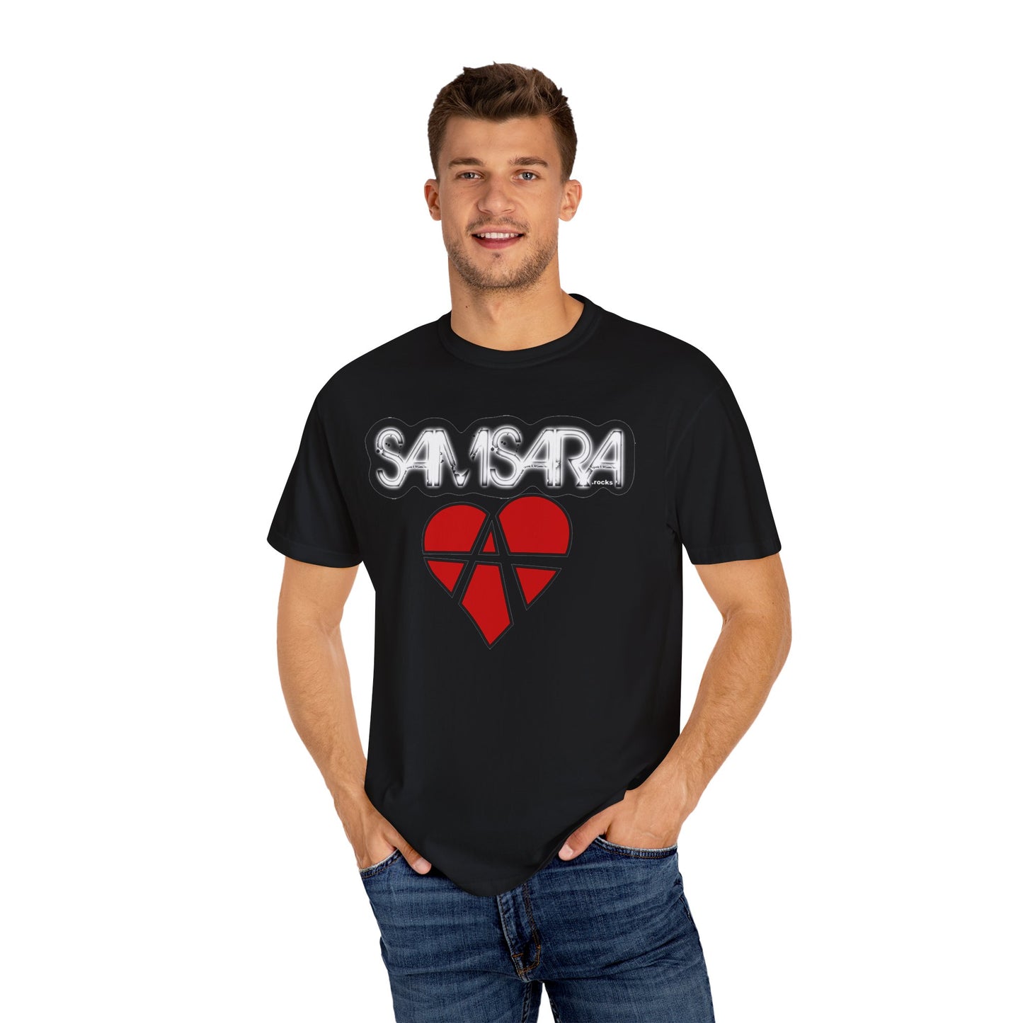 Samsara Heart Permanent Damage Unisex T-Shirt, Trendy Graphic Tee, Streetwear Style, Casual Apparel, Perfect for Music Festivals, Unique Gift Idea