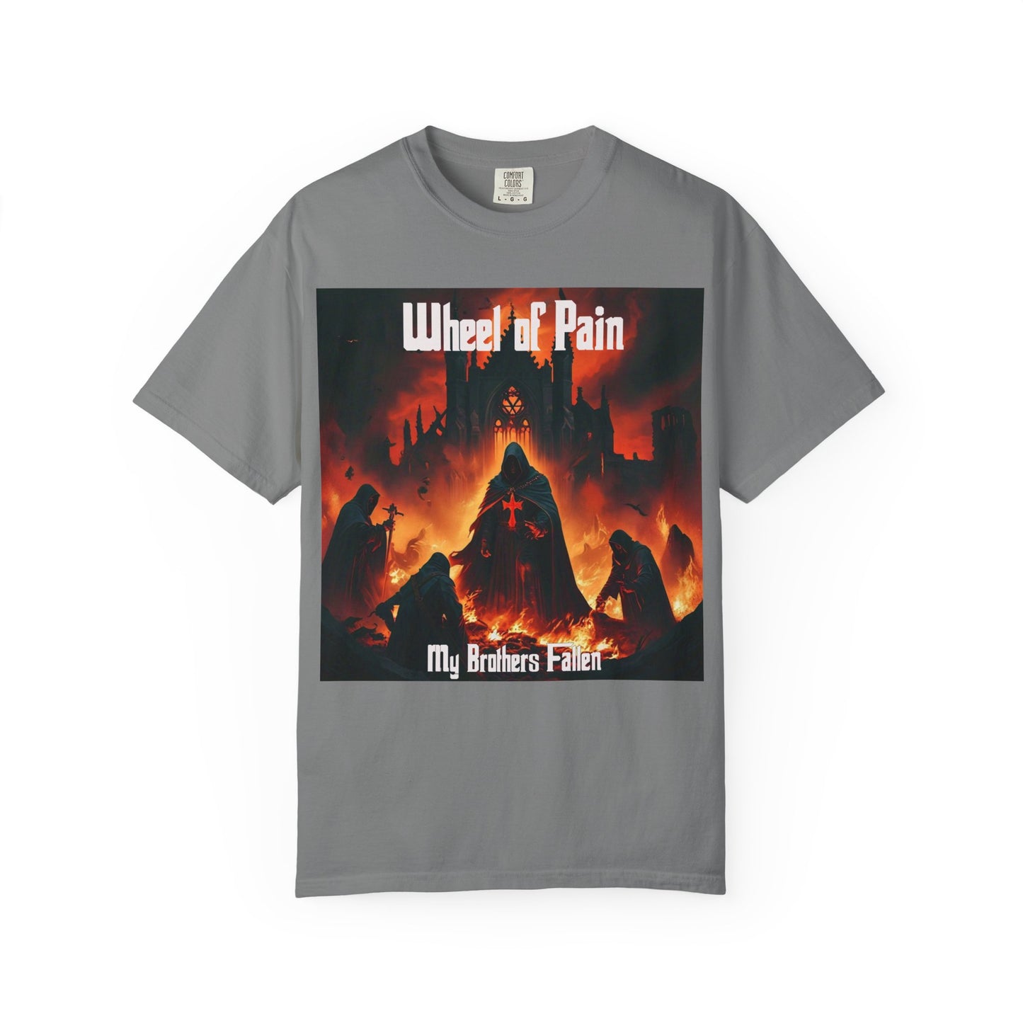 Wheel of Pain Gothic Templar Graphic T-Shirt, Unisex Tee for Fans, Cool Gift for Music Lovers, Halloween Shirt, Retro Vintage Style
