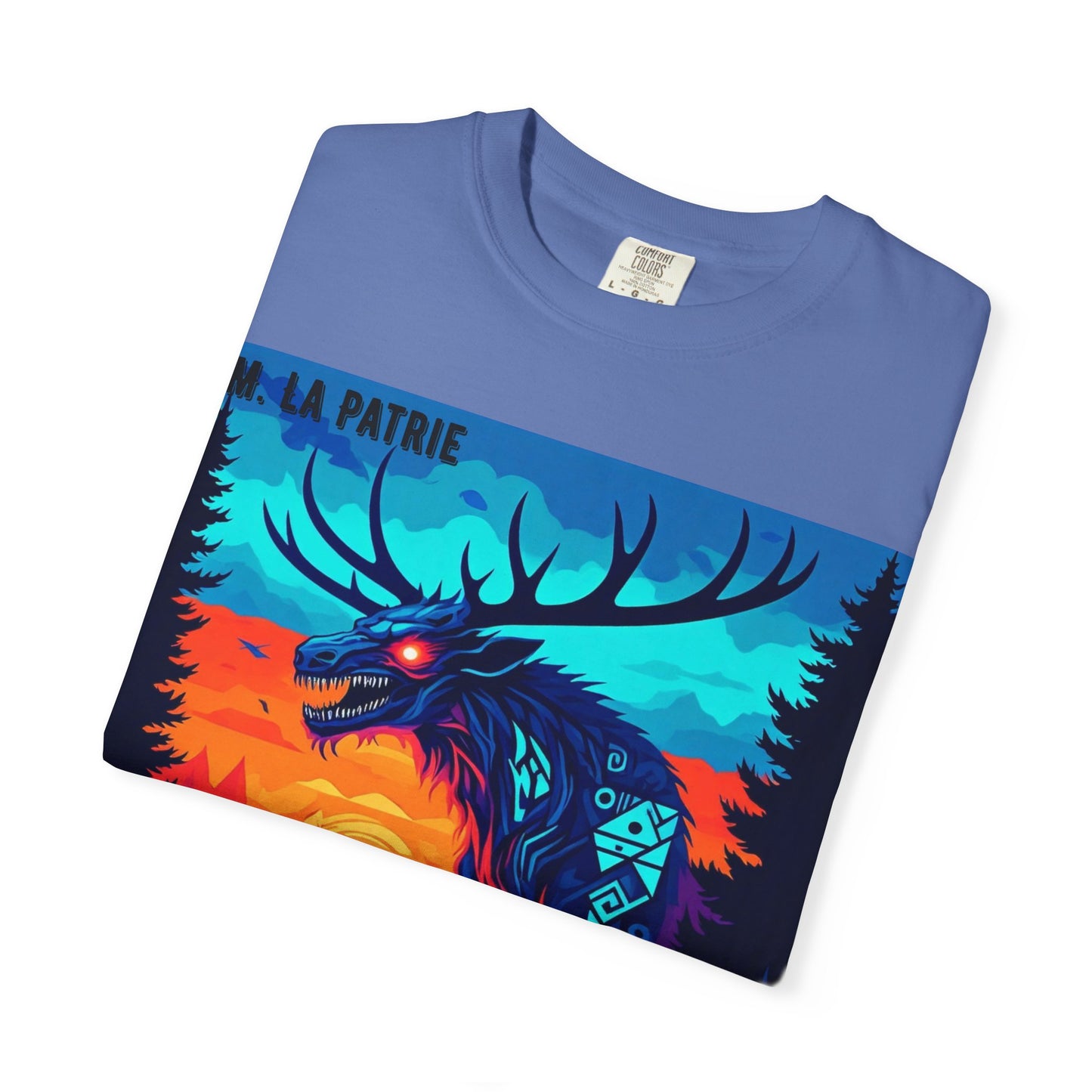 'Wendigo' par M. La Patrie, Vibrant First Nations Style Graphic T-Shirt, Unique Art Tee for Nature Lovers, Gift for Halloween, Cozy Casual Wear, Unisex Shirt
