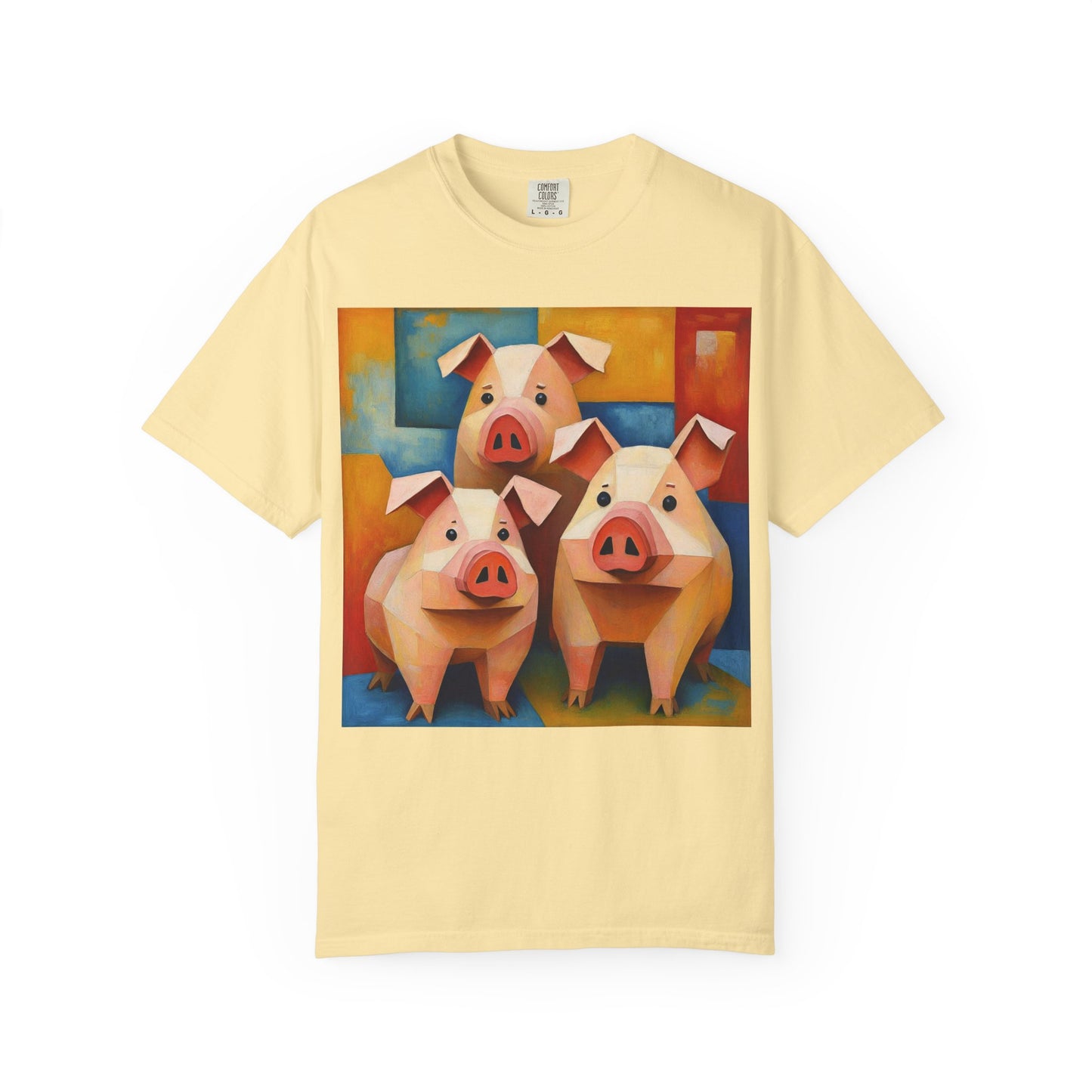 Pig Art T-Shirt, Funny Farm Tee, Animal Lover Gift, Unisex Graphic Tee, Cute Farmhouse Style, Casual Everyday Wear