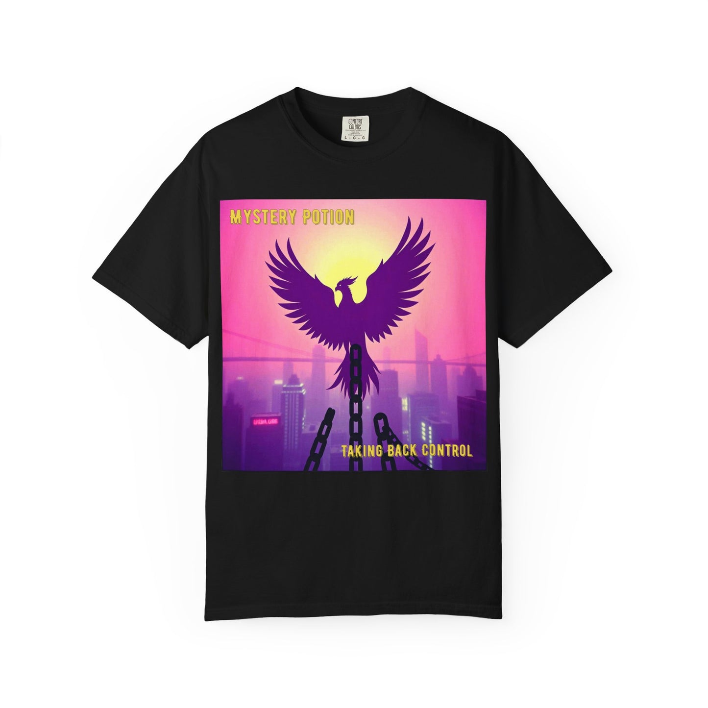 'Taking Back Control' by Mystery Potion, Phoenix Rising, Breaking Chains Unisex T-Shirt - Taking Back Control, Graphic Tee for Casual Wear, Perfect for Festivals, Gifts, and Everyday Style