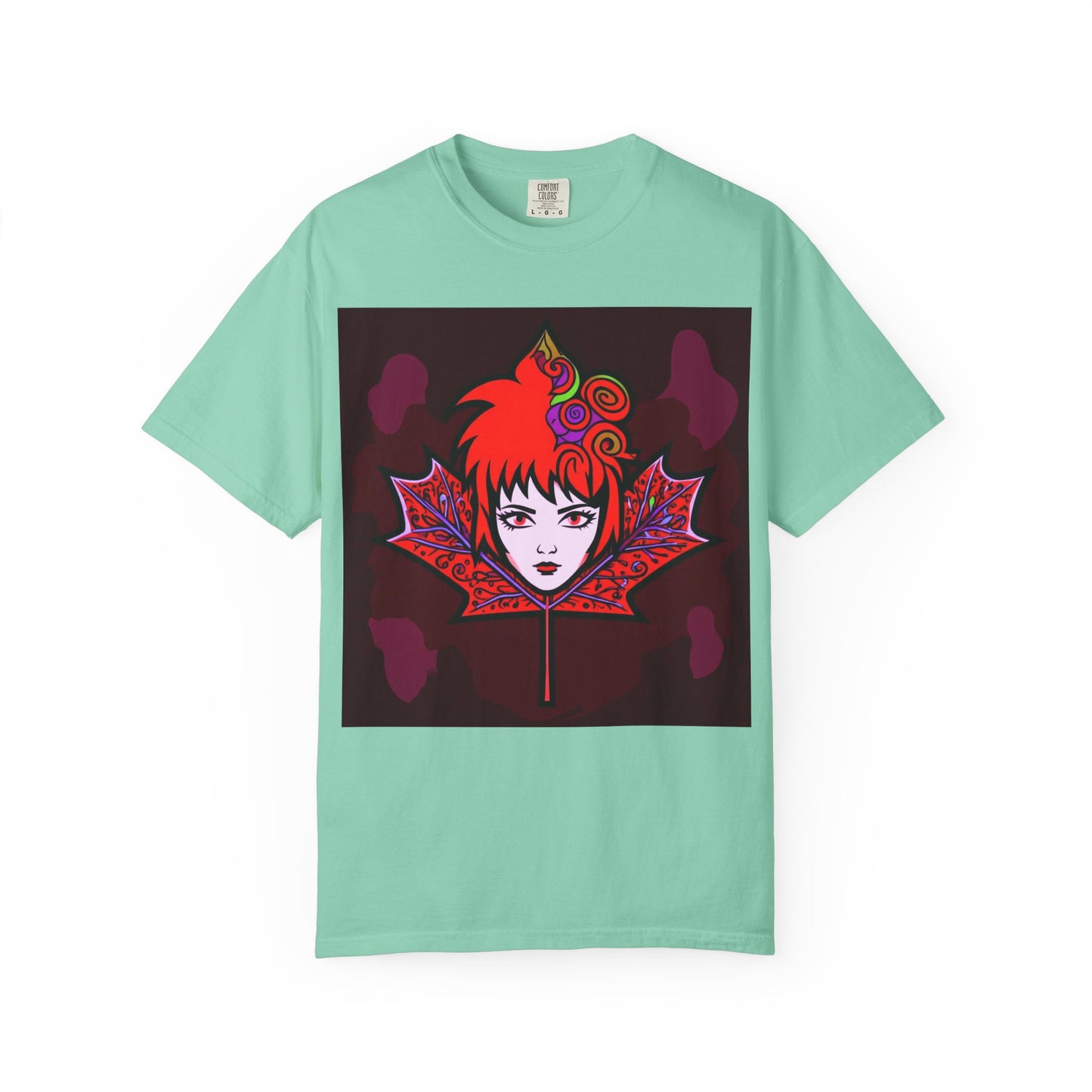 Emily The Maple Leaf Vibrant Art T-Shirt, Bohemian Graphic Tee, Unique Artwear, Gift for Art Lovers, Festival Clothing, Unisex Fashion, Canadian Patriots